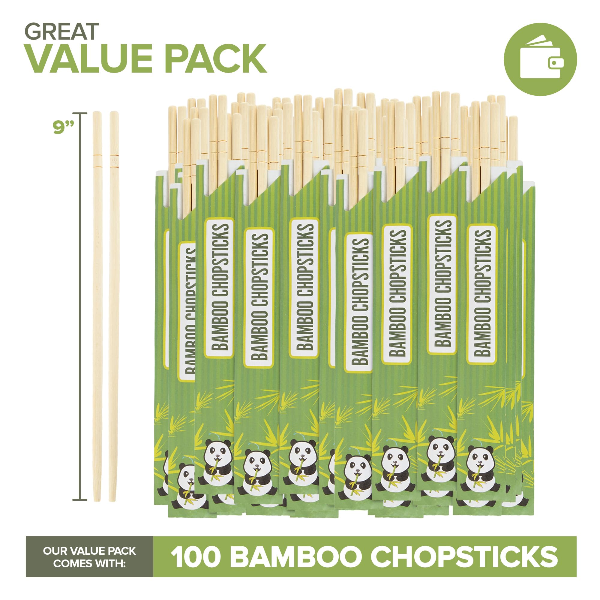 [50 / 100 / 200  Pairs] Disposable Bamboo Bulk Chopsticks