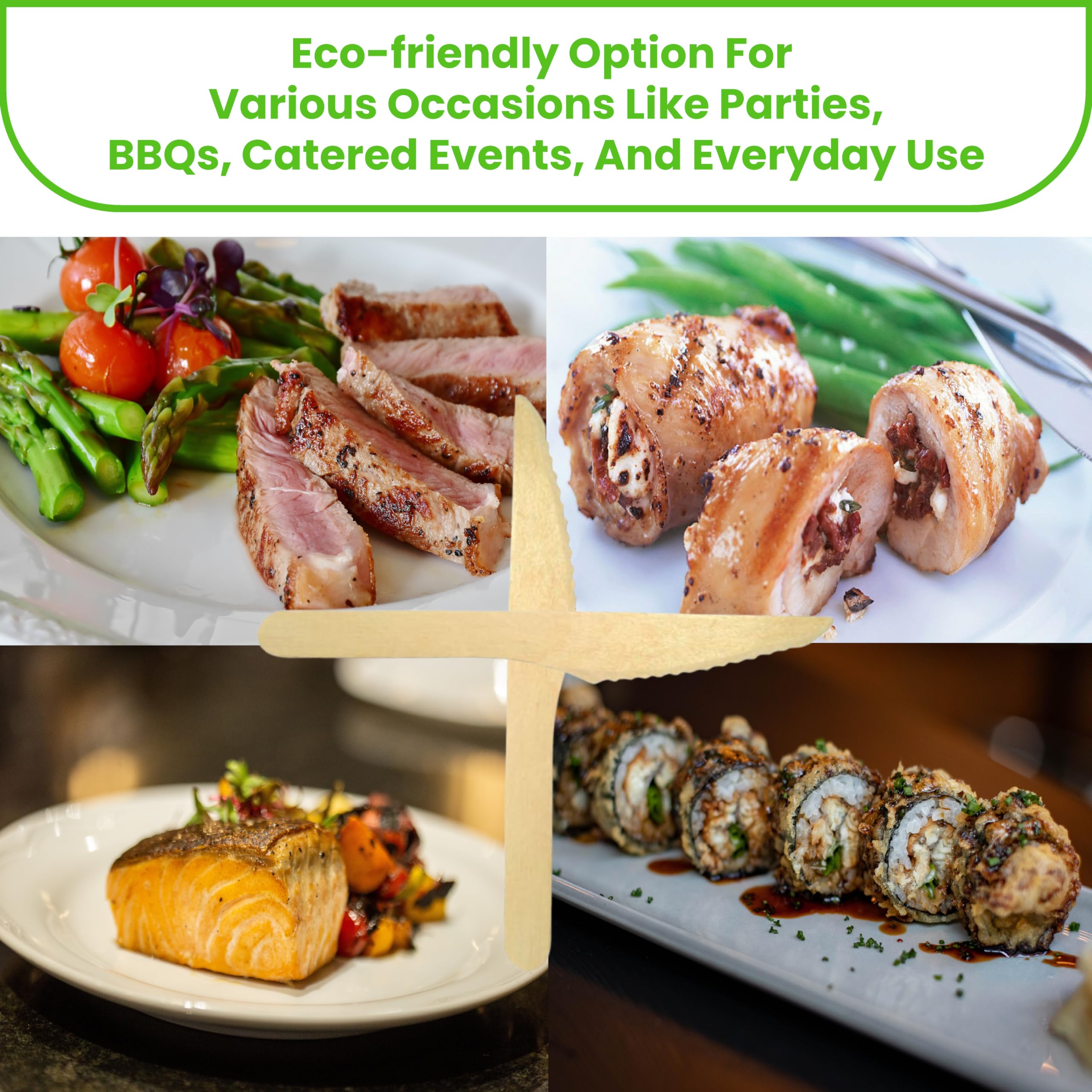 [100 CT] 6.25" Disposable Wooden Knifes