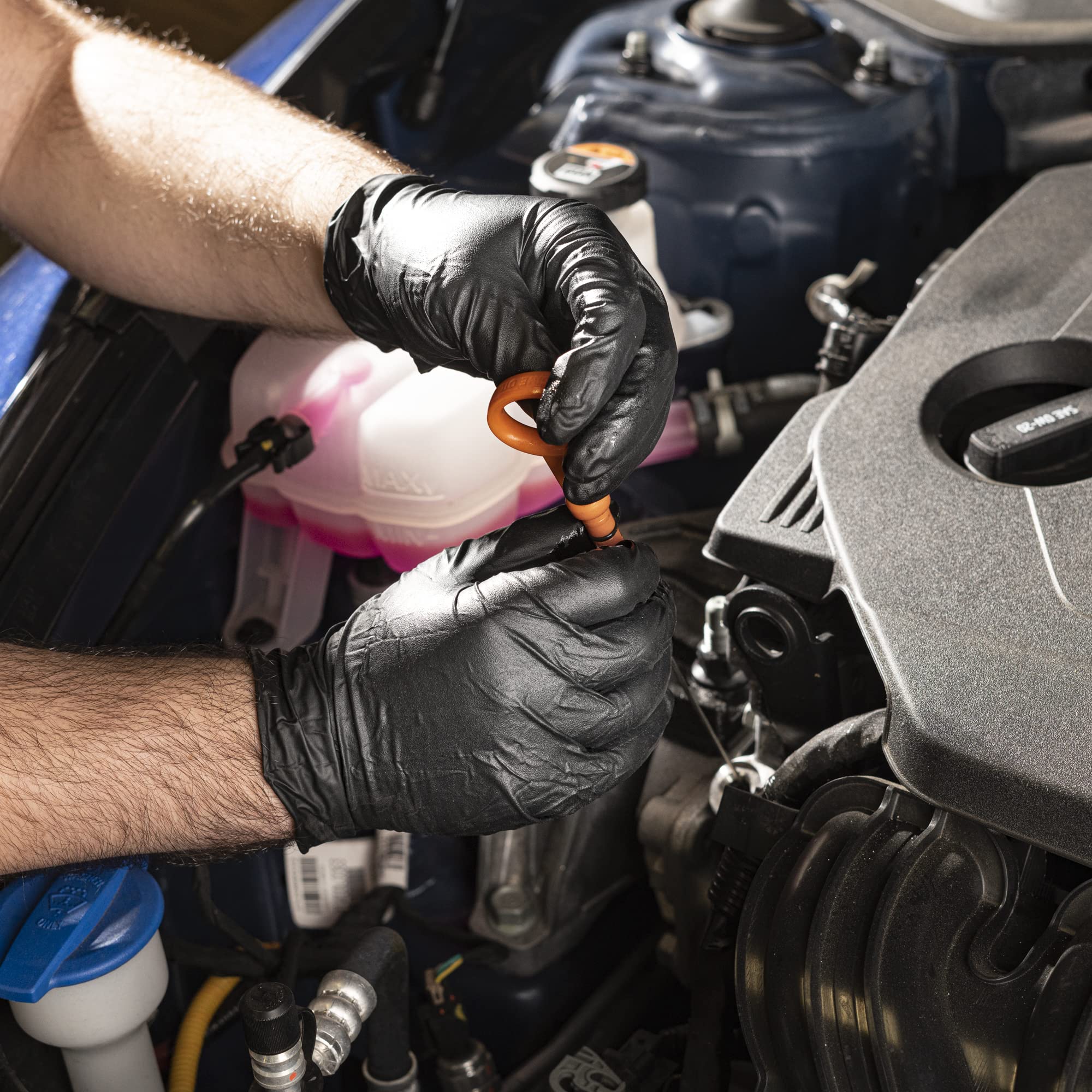 [100 / 200 PCS] Black Nitrile Disposable Gloves, 6 Mil Heavy Duty