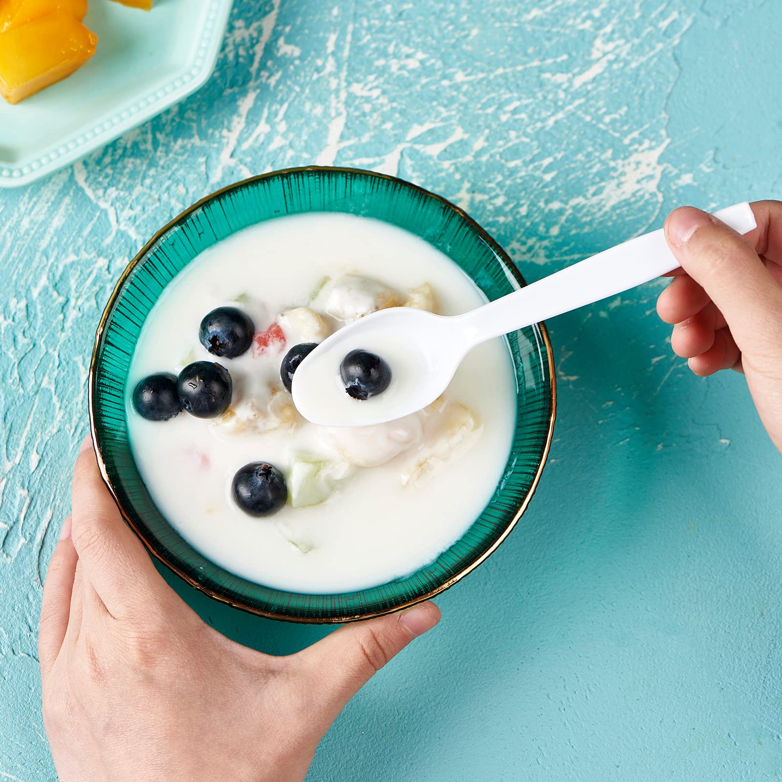 [500 PCS] Heavy Duty White Plastic Tea Spoons, Disposable