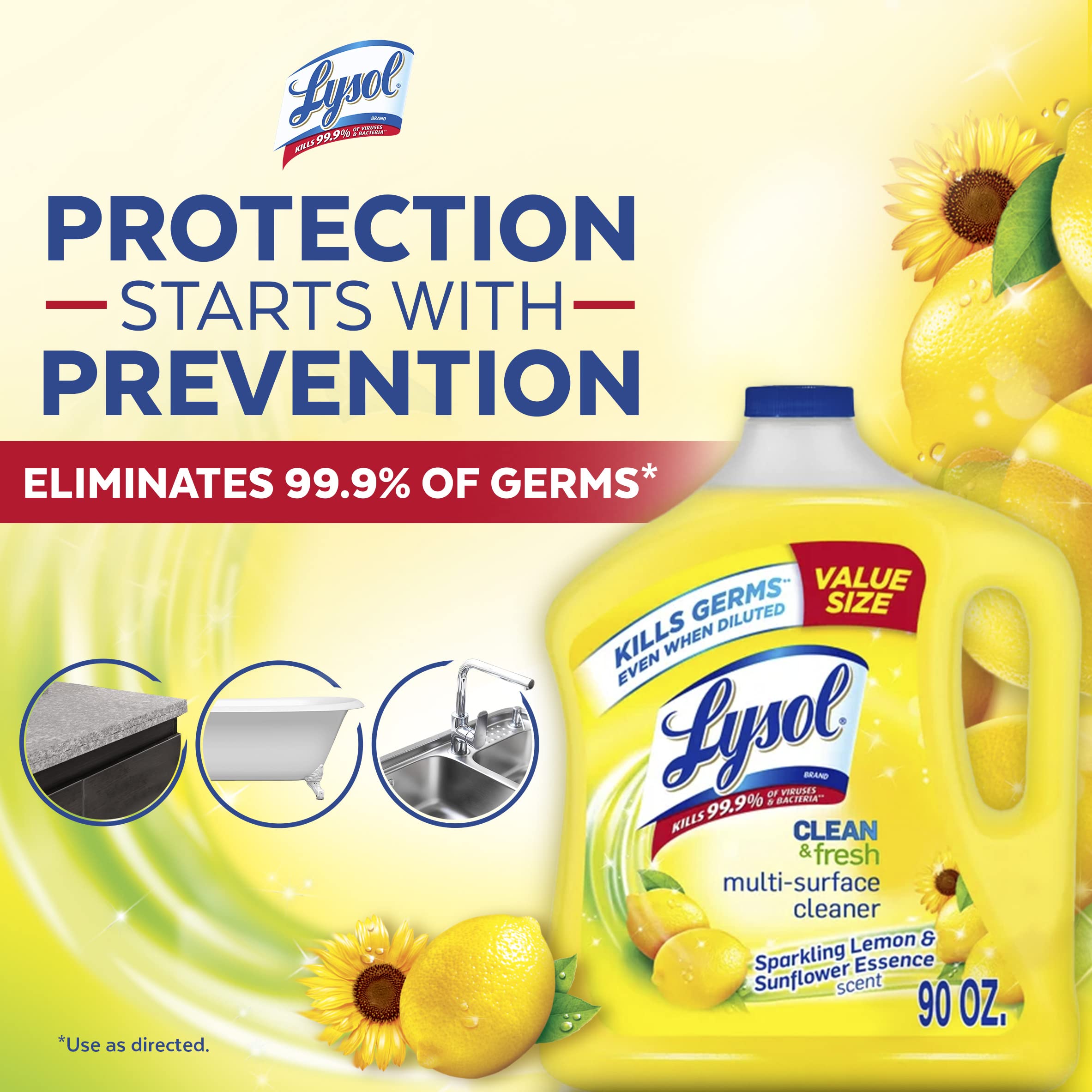 Lysol Multi-Surface Cleaner, Sparkling Lemon and Sunflower Essence