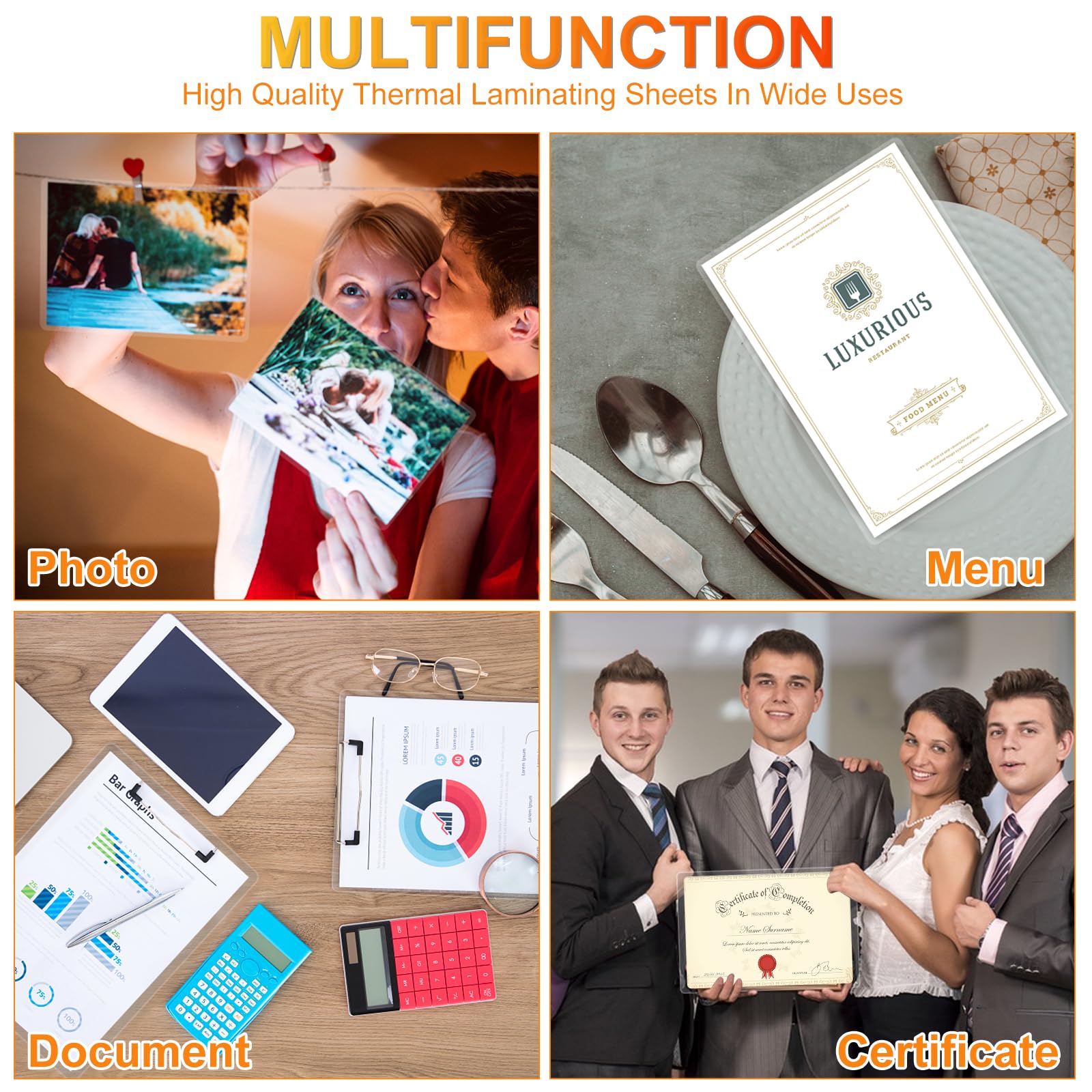 [150/300/500 Pack] Thermal Laminating Pouches, 3 Mil,9 x 11.5 Inches