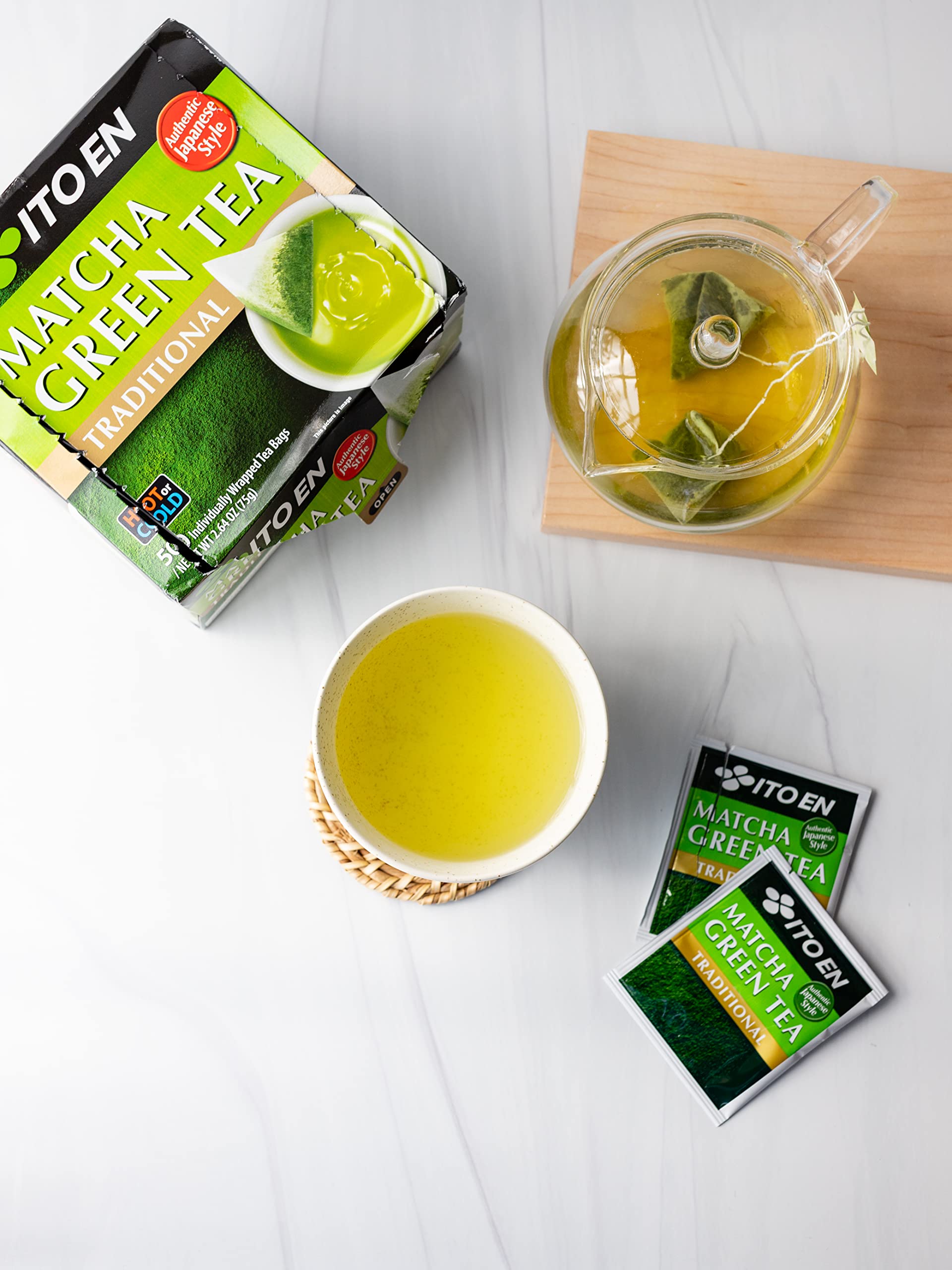 [50 Bags] Traditional Matcha Green Tea, Zero Calories, Caffeinated