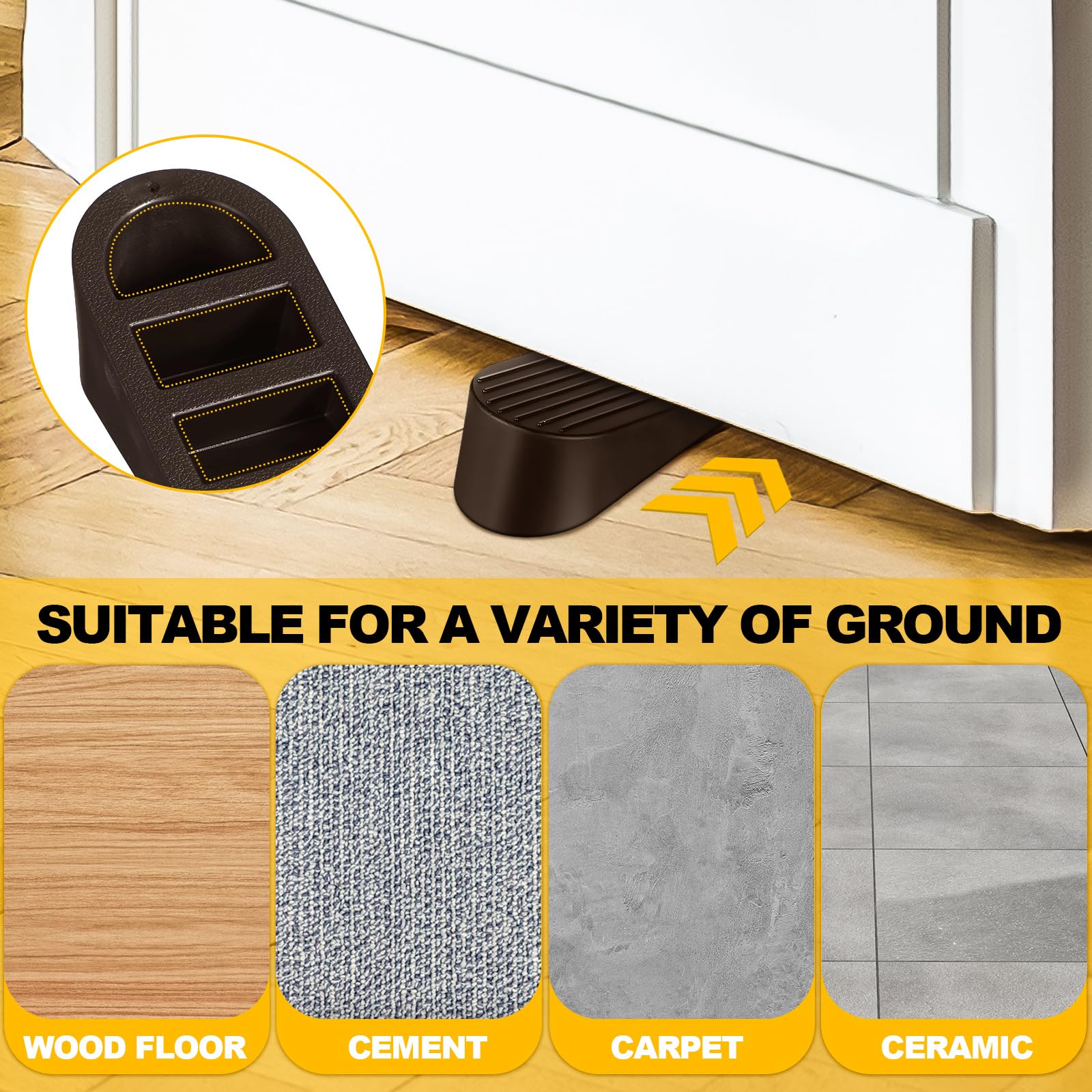 [4/6/8/16 Pack] Large Door Stoppers Heavy Duty Rubber Door Stop