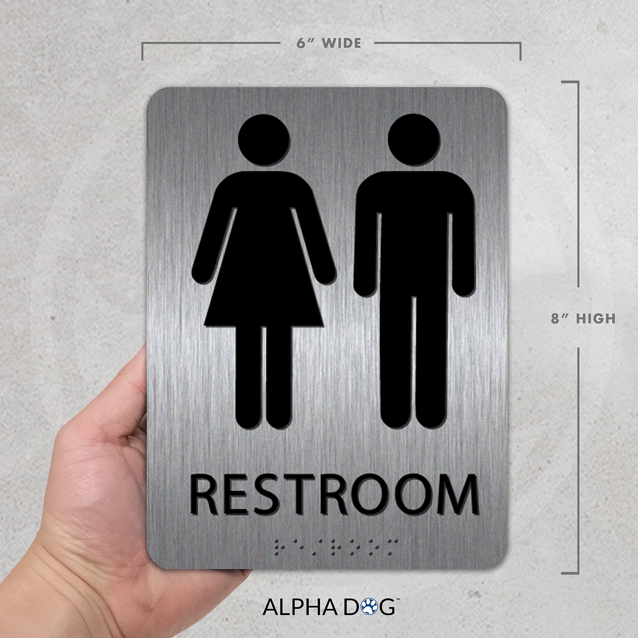 Unisex Bathroom Sign, 8x6 Inch