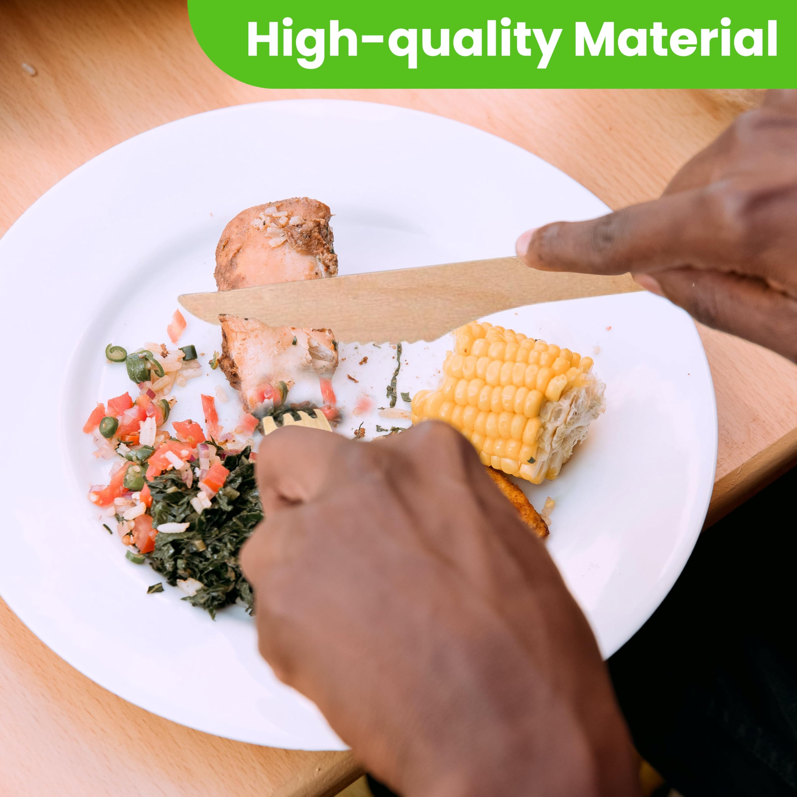 [100 CT] 6.25" Disposable Wooden Knifes