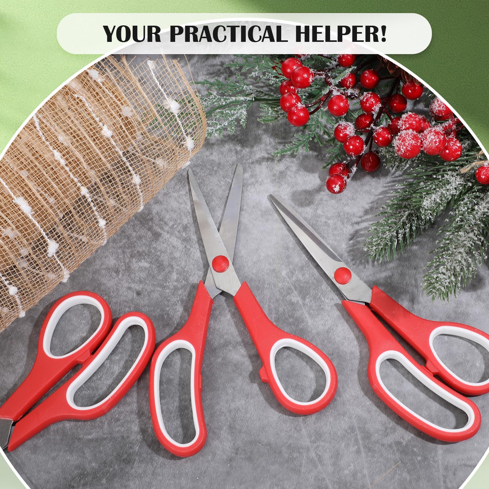 50 Pack Multipurpose Scissors Bulk (Blue, Green, Red, Black, 7.5 Inch)