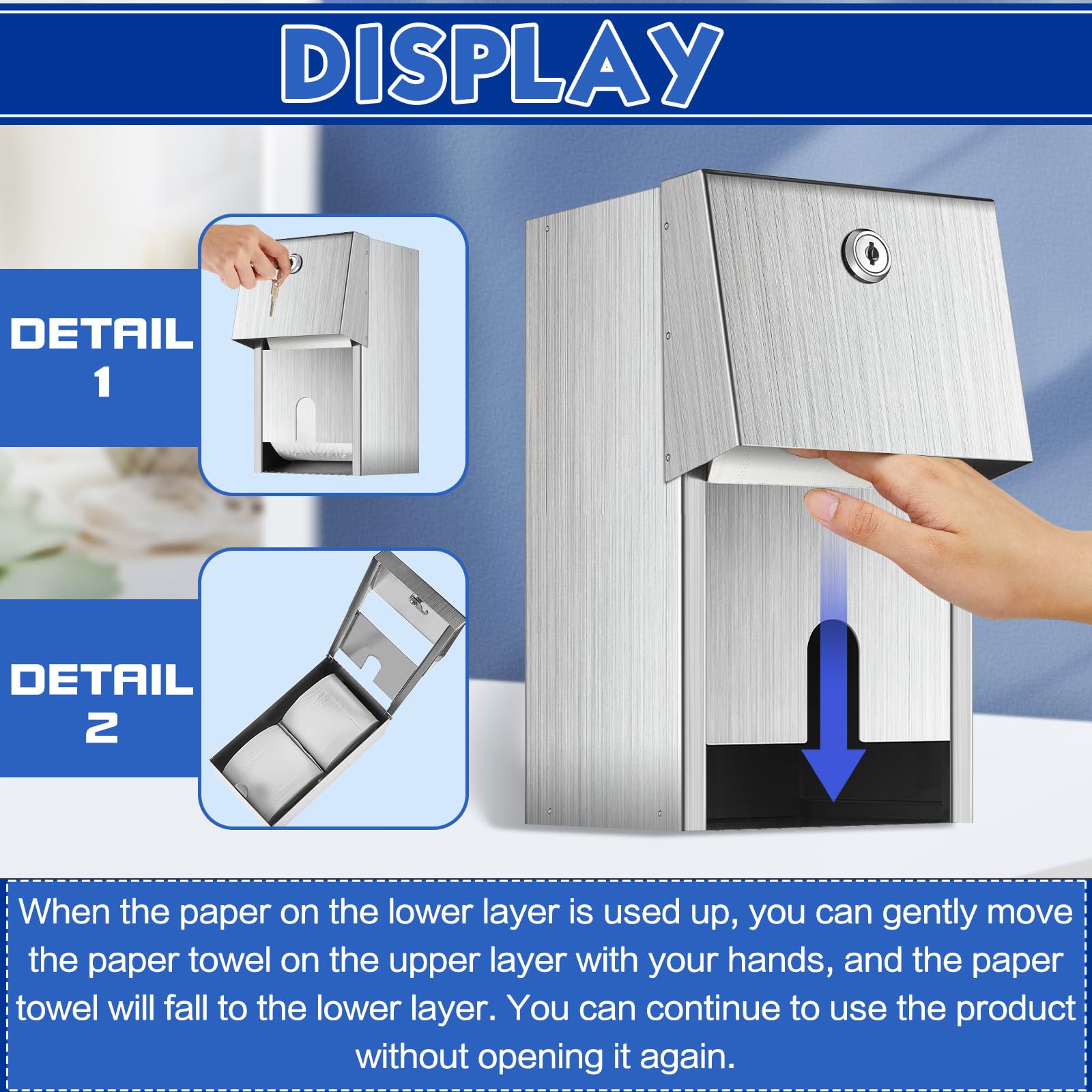 Dual Rolls Commercial Toilet Paper Dispenser Toilet Paper Container