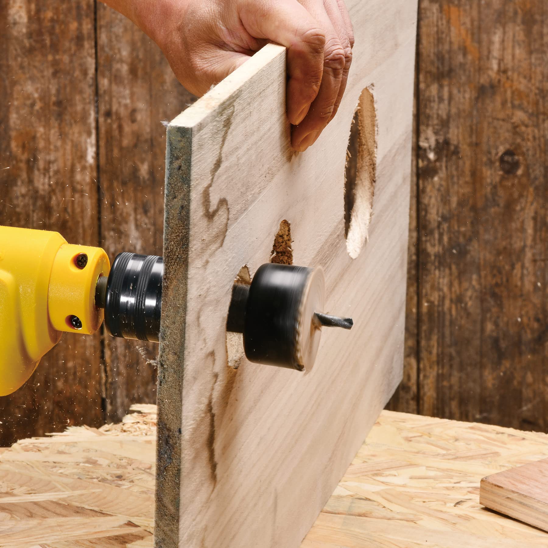 Hole Saw Set 20PCS Hole Saw Kit with 3/4"-6"(19-152mm) 13PCS Saw Blades, 2 Mandrels, 3 Drill Bits, 1 Installation Plate, 1 Hex Key