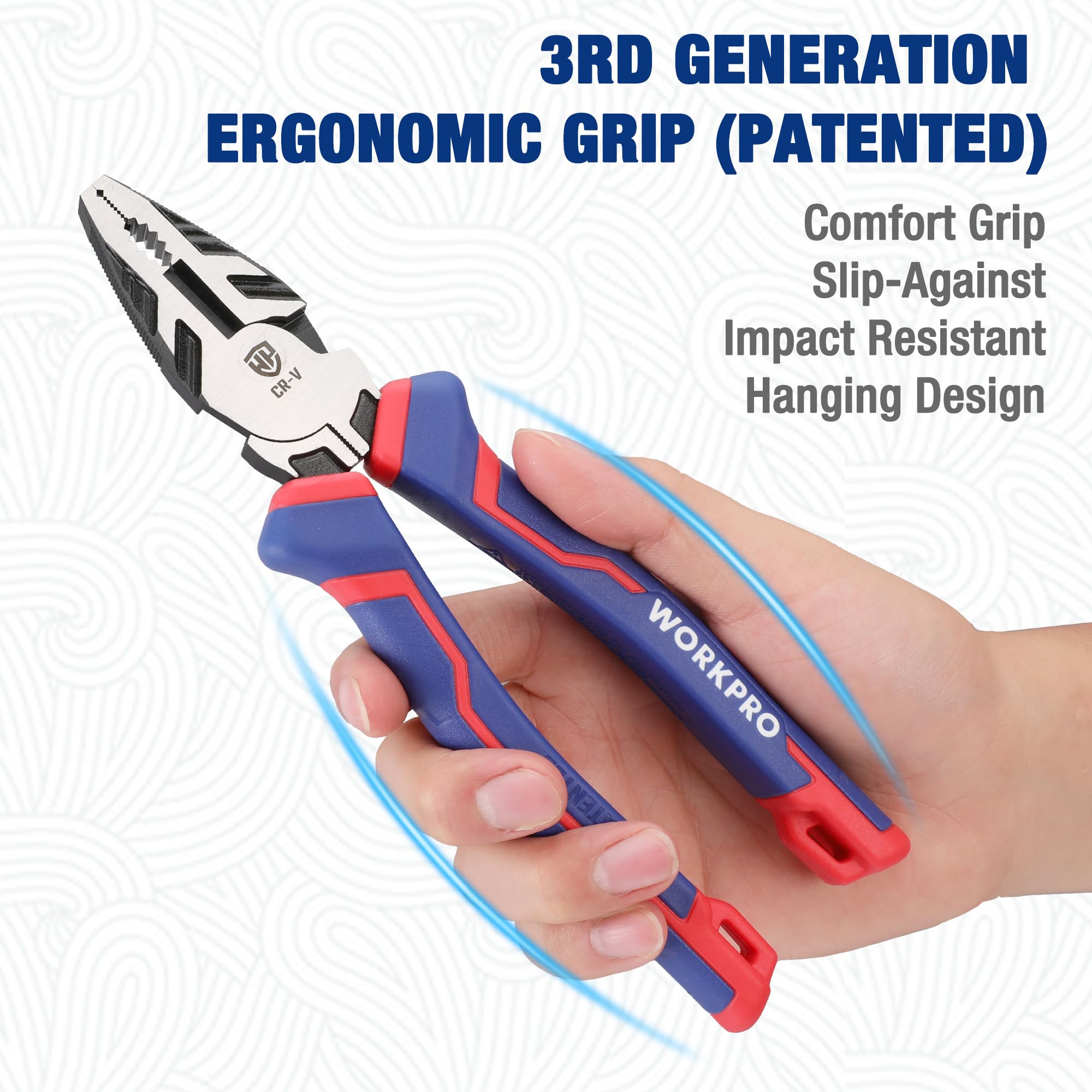 8" Linesman PRO Screw Extractor Pliers(Combination Pliers) with Unique Non-slip Jaws