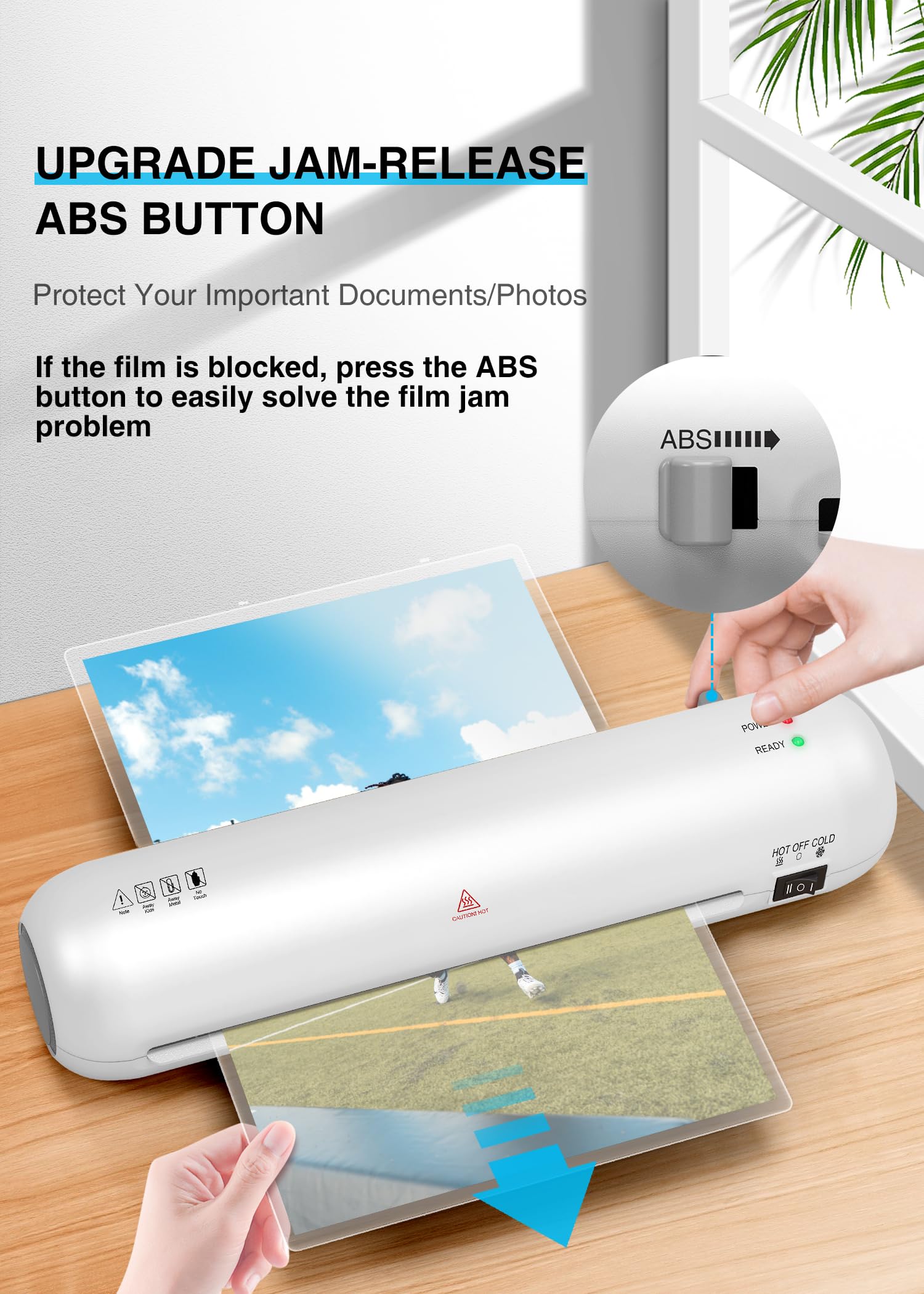 A4 Laminator Machine, 9 Inch with 6 in-1, Hot & Cold Laminator Kit with Laminating Sheets 30pcs