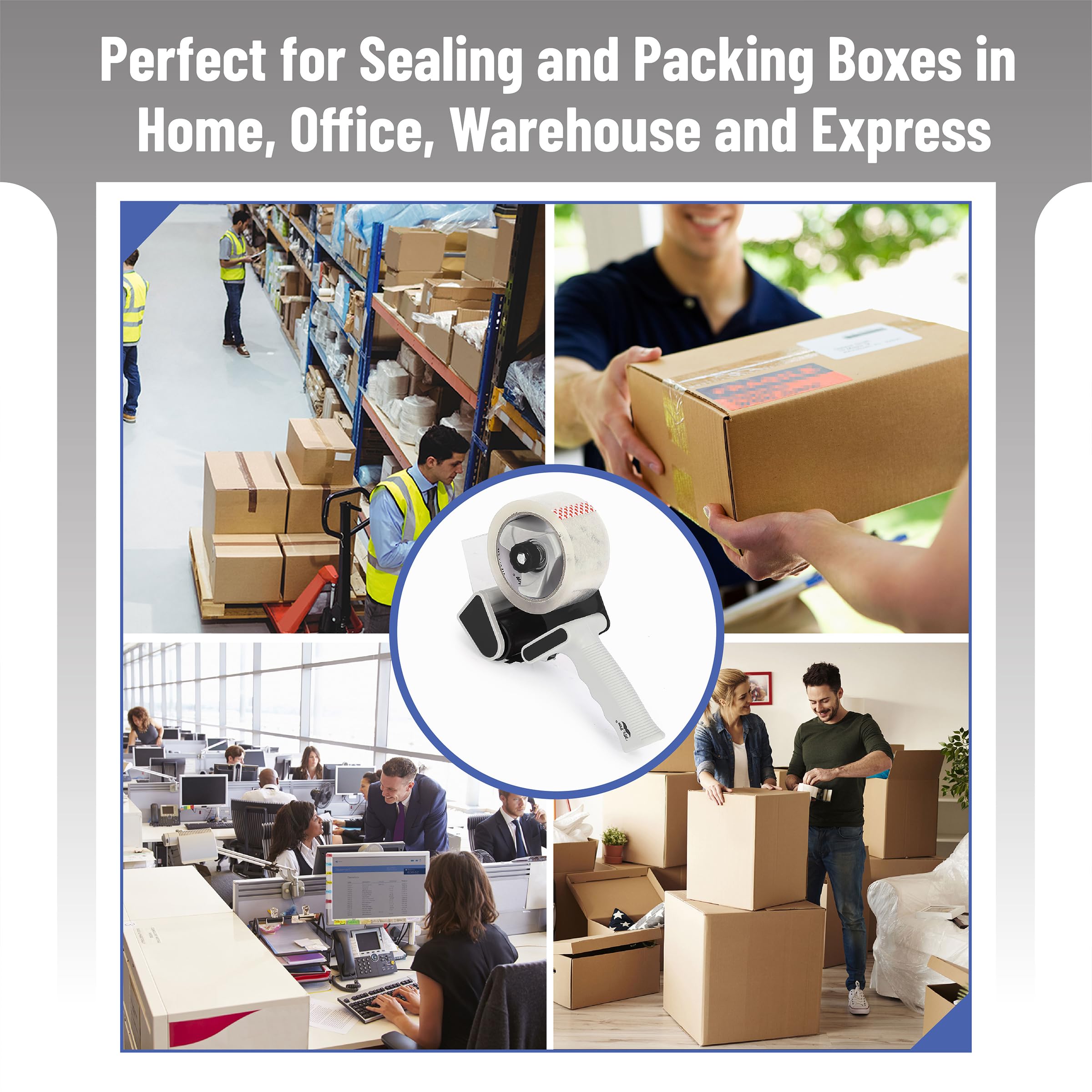 Packing Tape Dispenser Gun, Tape Gun with a 2 Inch Roll of Tape