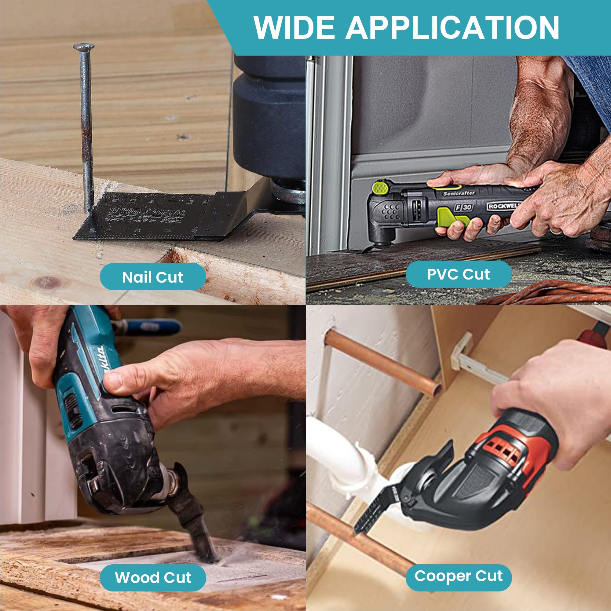 20 Metal Wood Oscillating Multitool Quick Release Saw Blades