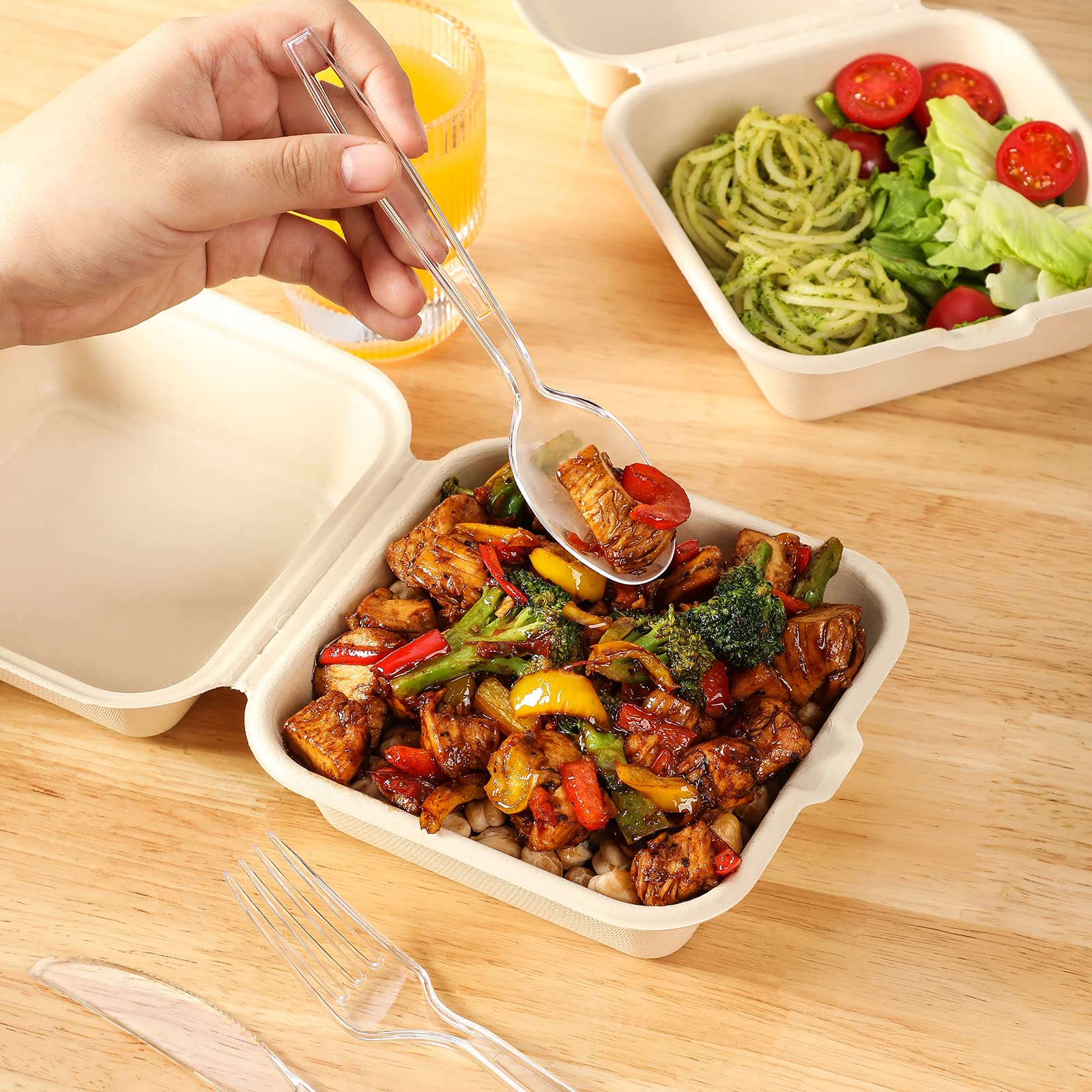 [400 PCS] Premium Disposable Clear Plastic Spoons, Heat Resistant & BPA Free