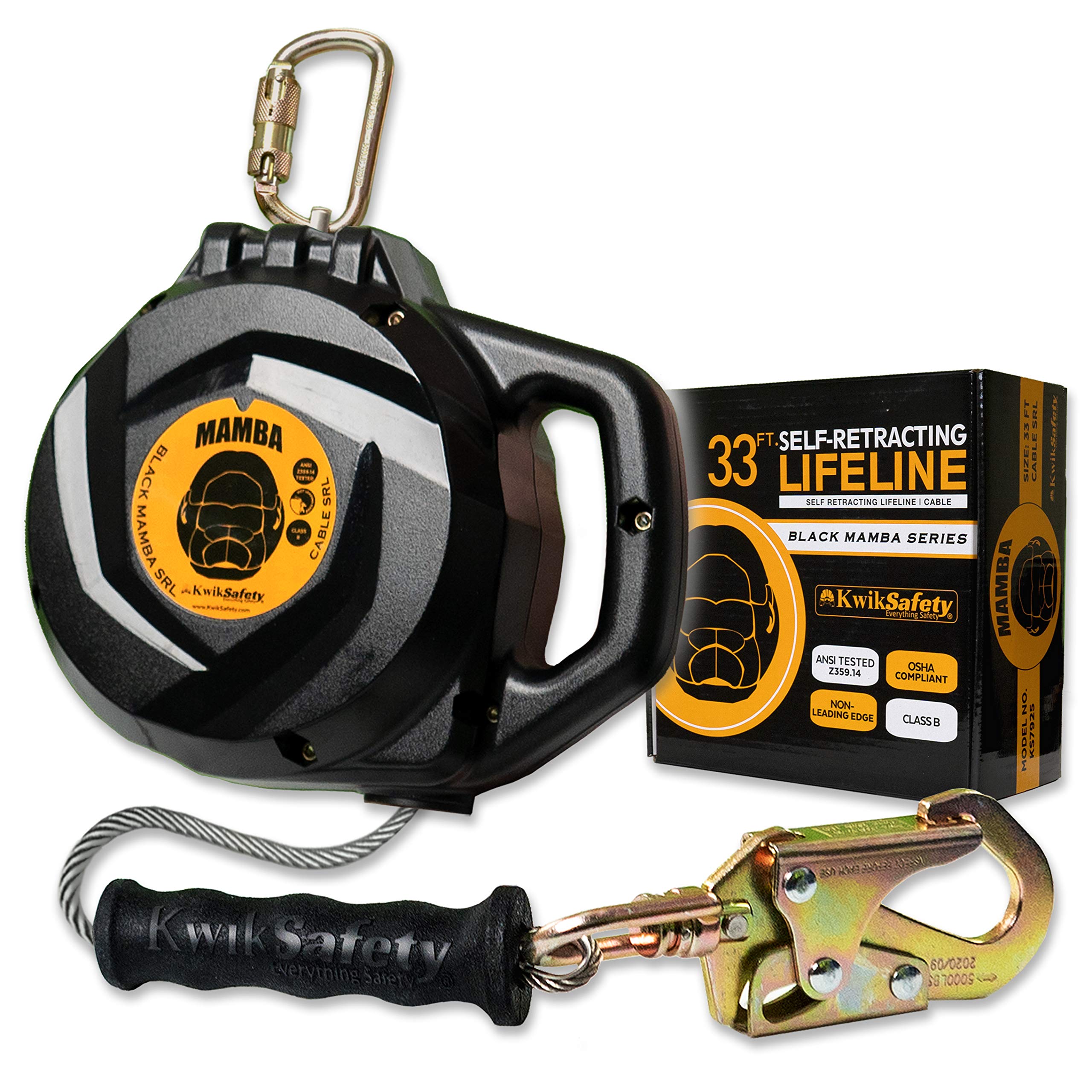 [20FT / 33FT] Self Retracting Lifeline Class B Cable SRL ANSI OSHA