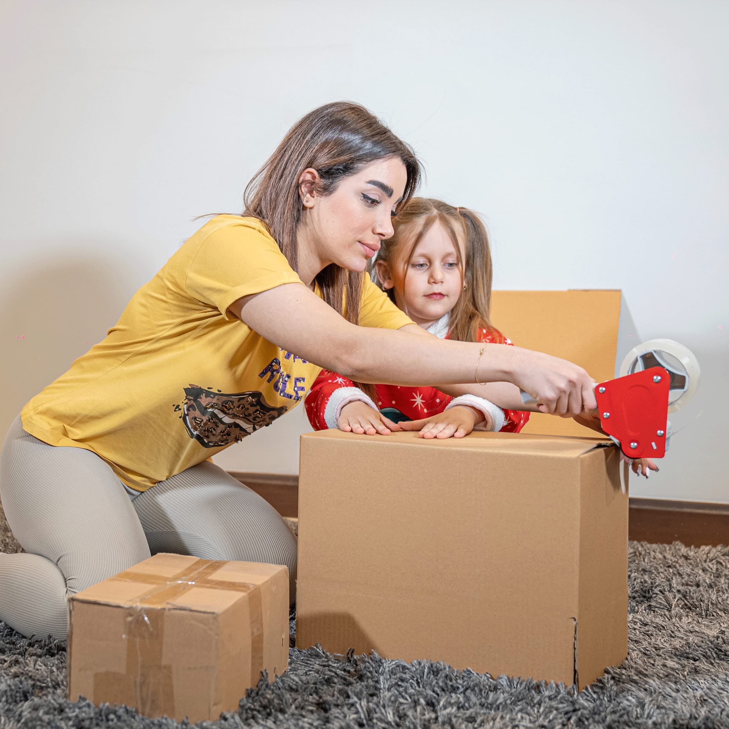 Packing Tape Dispenser Gun, Tape Gun with a 2 Inch Roll of Tape