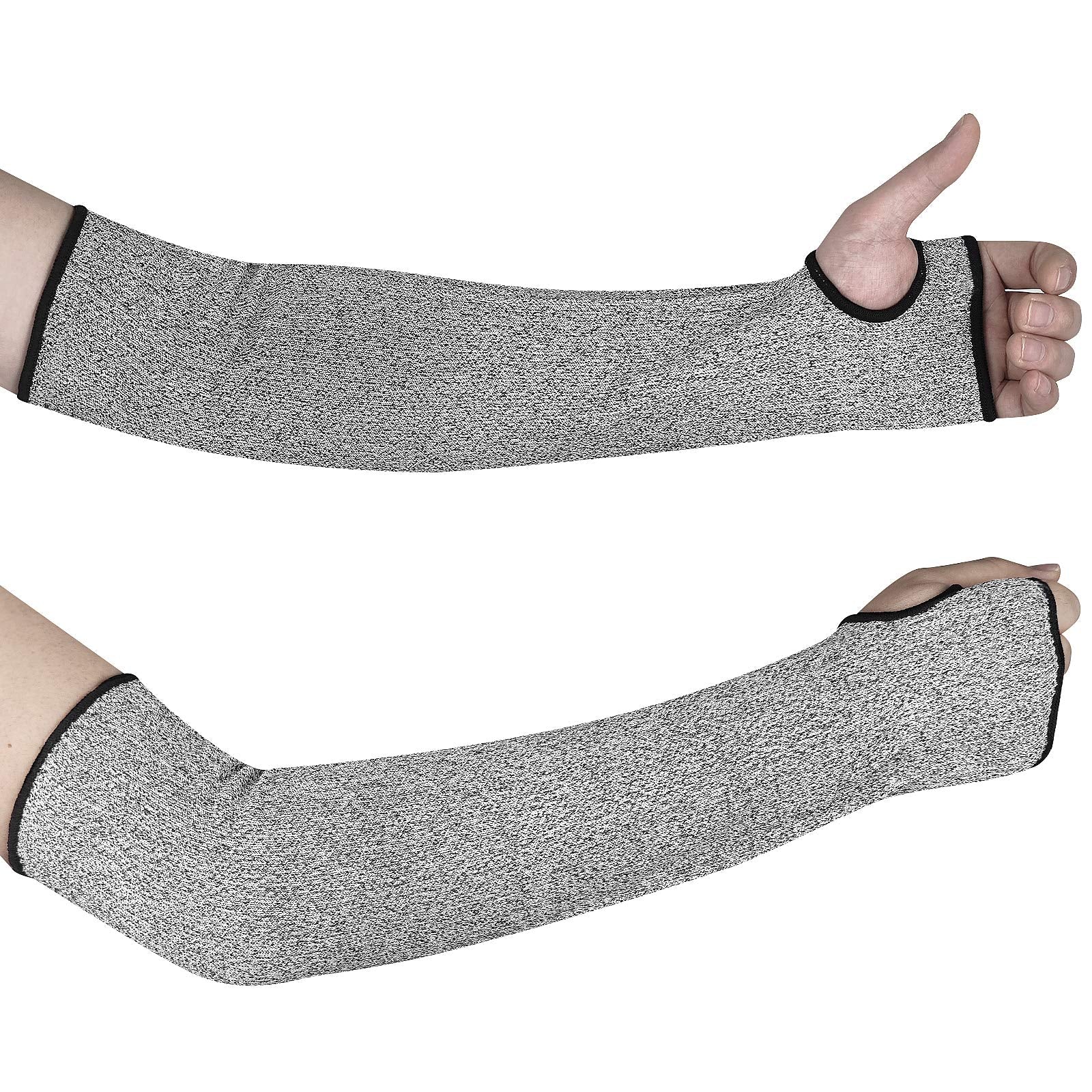 [1 Pair / 2 Pairs] Cut Resistant Sleeves, Level 5 Arm Protection Sleeves with Thumb Hole