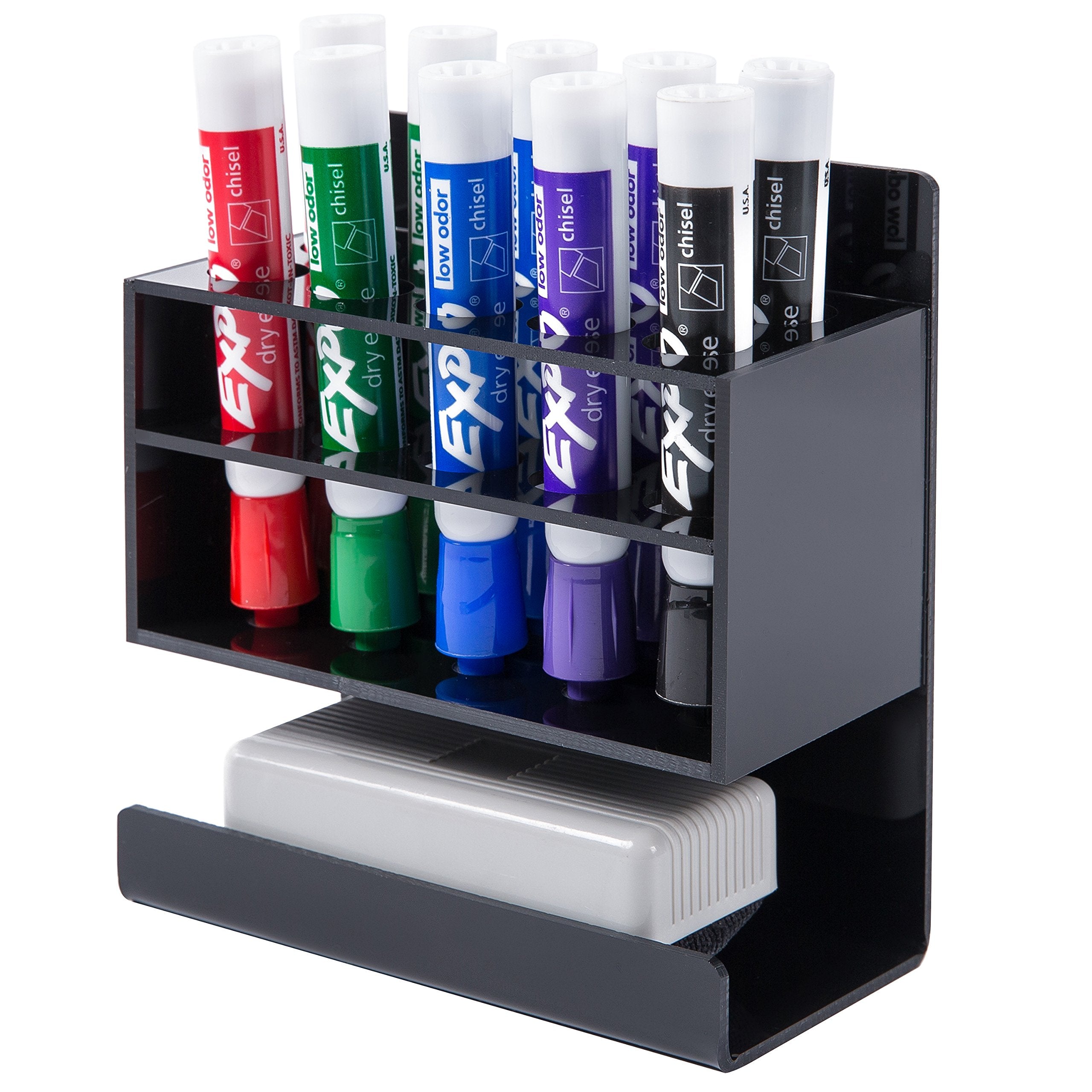 [1 / 2 Pack] Wall Mounted Dry Erase Whiteboard Marker Holder Stand
