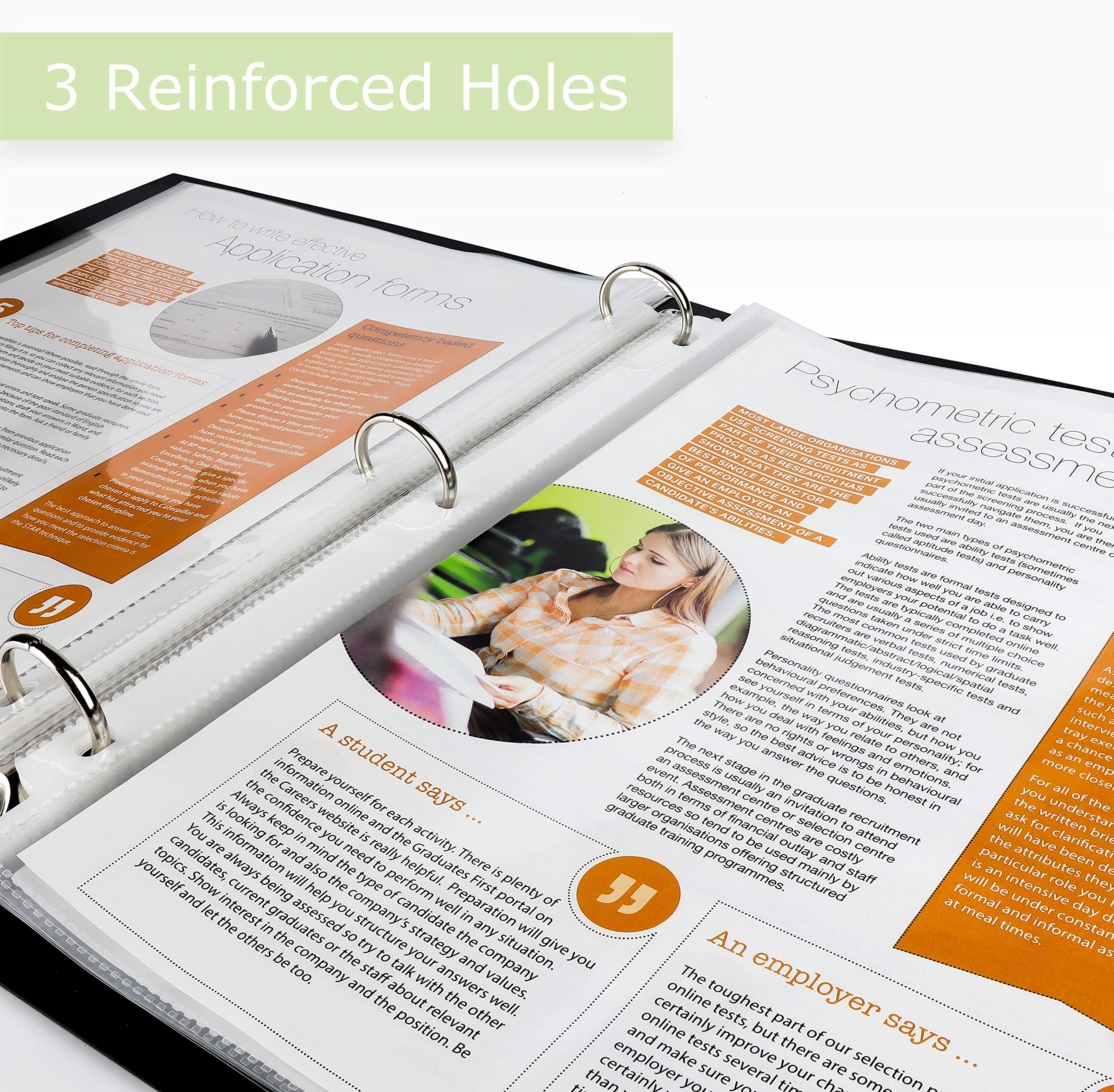 [250 Pack] Sheet Protectors, 8.5 X 11 Inch Clear Page Protectors for 3 Ring Binder