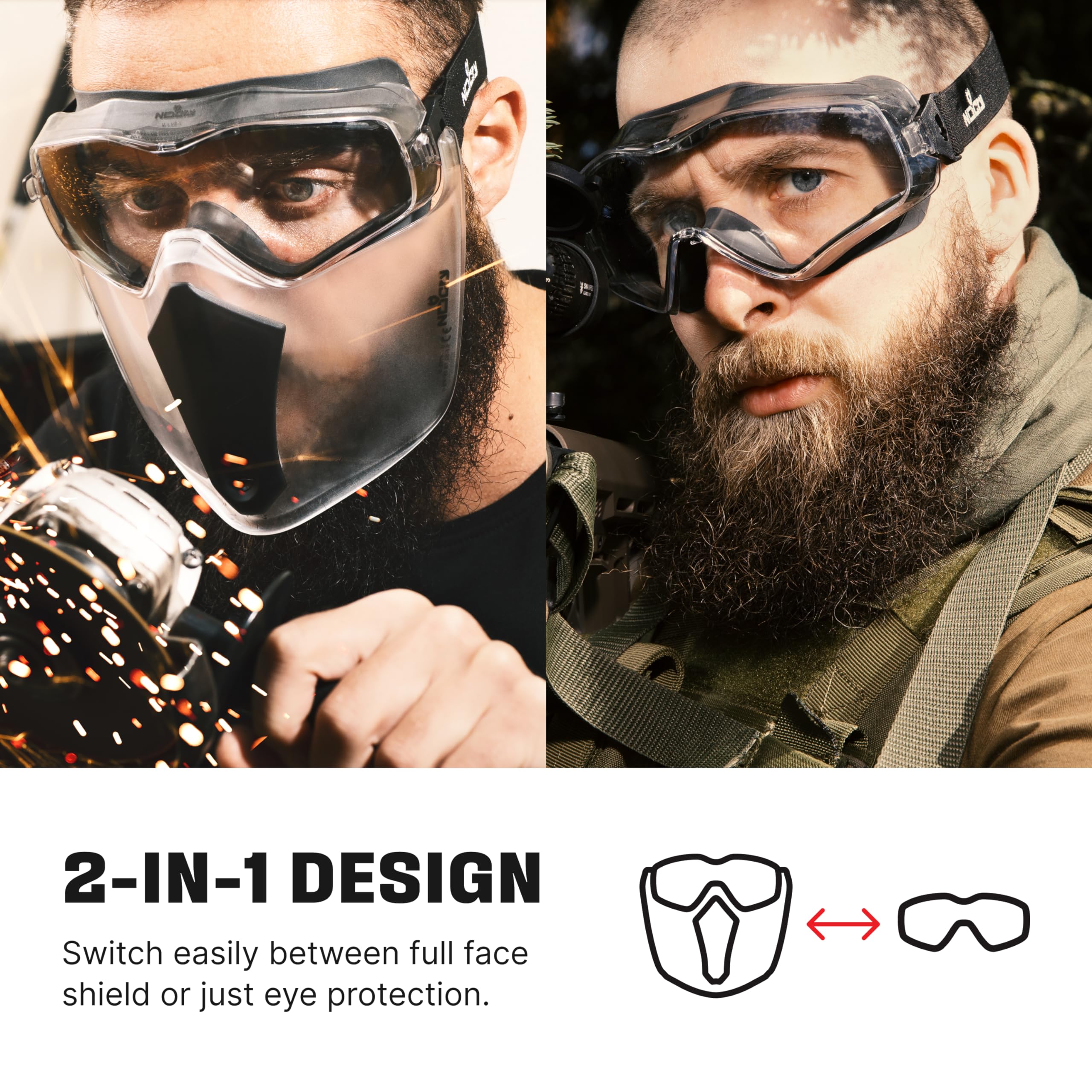 [1 PC] Safety Goggles Over Glasses with Extreme Impact Resistance
