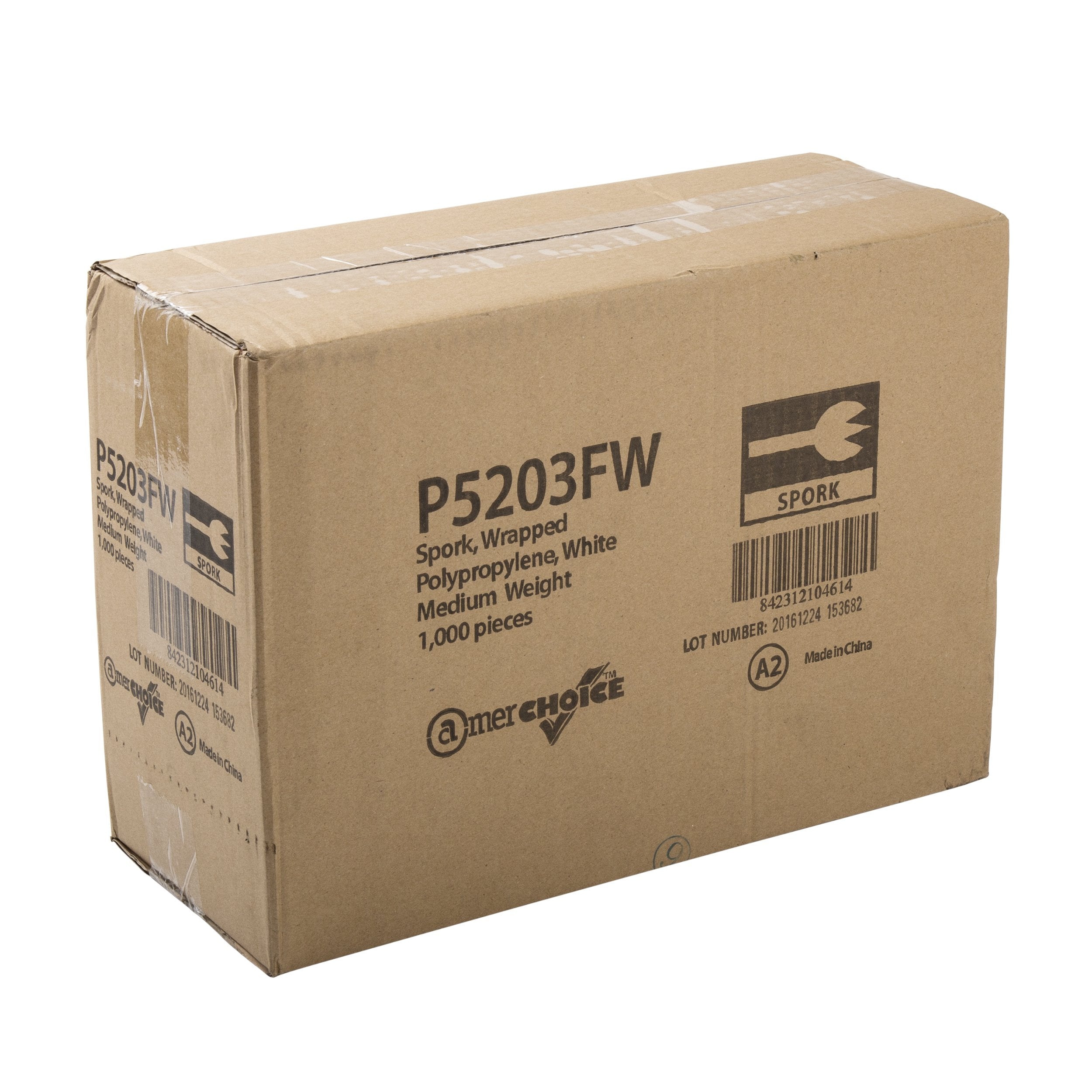 [1000 PCS] Polypropylene Sporks, White, Individually Wrapped