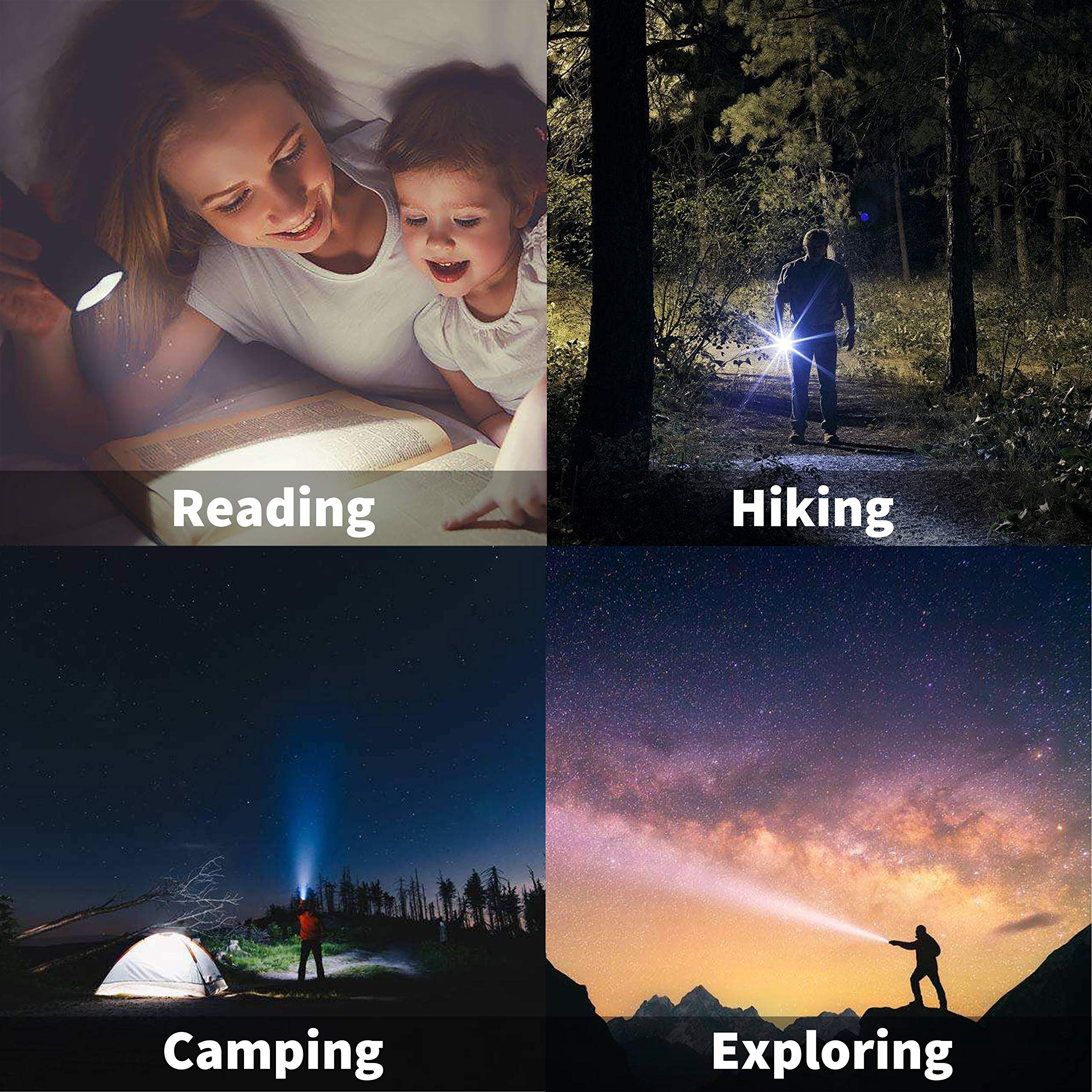 LED Emergency Handheld Flashlight, 2/4/8 Pack