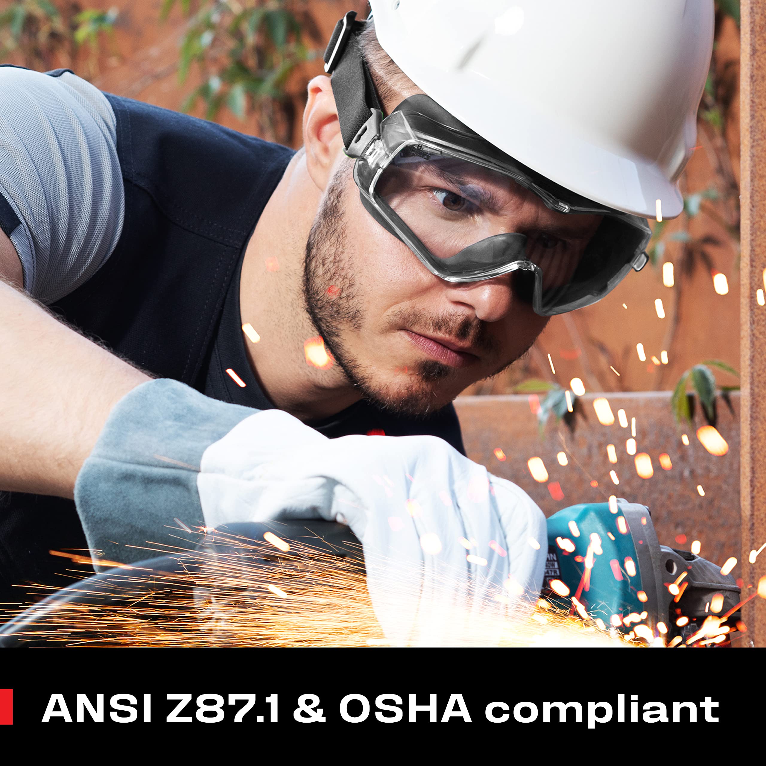 [1 PC] Safety Goggles Over Glasses with Extreme Impact Resistance