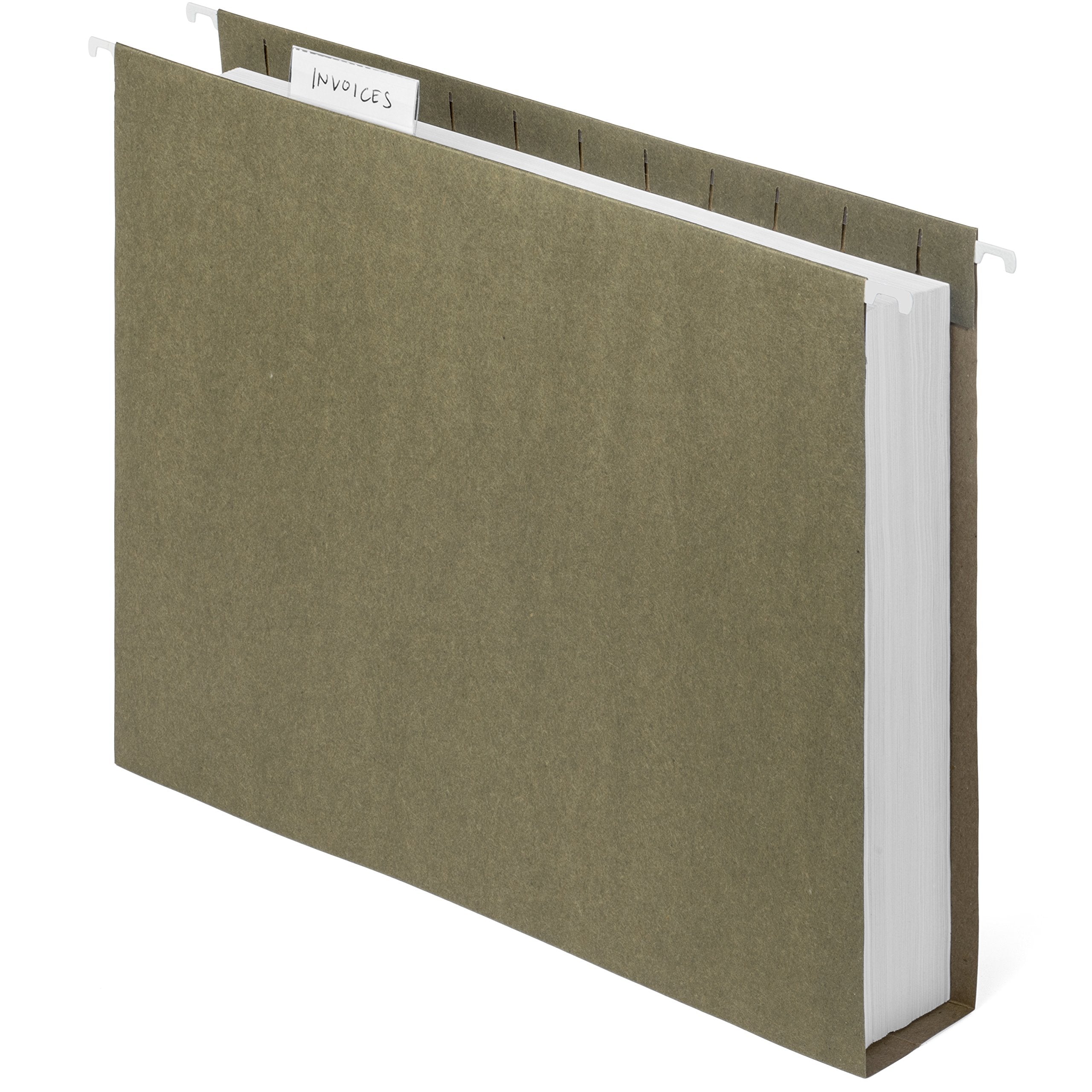 [50 Pack] Extra Capacity Hanging File Folders with 2’’ Expansion, Standard Letter Size