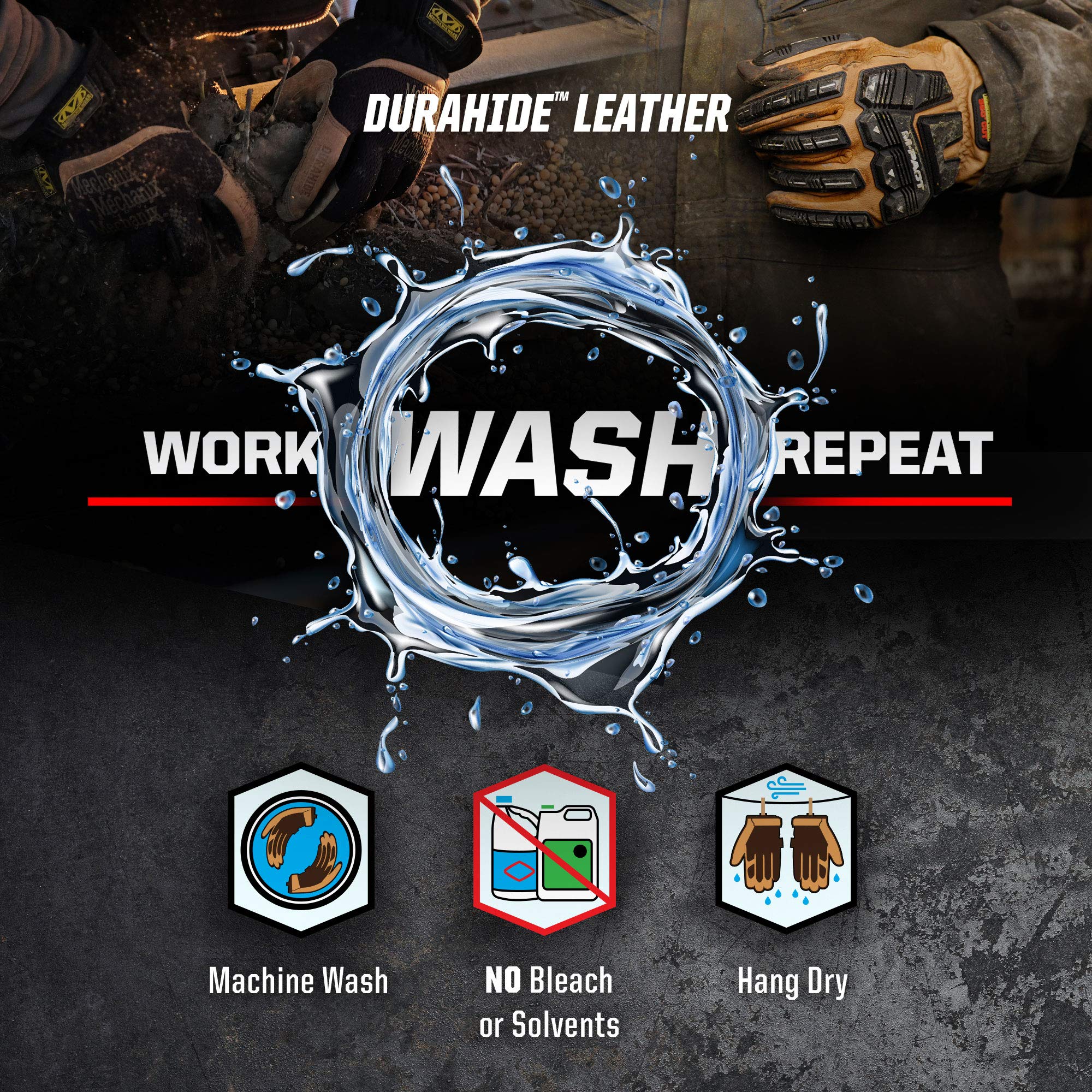 [1 Pair] Durahide Leather Work Glove with Elastic Cuff for Secure Fit