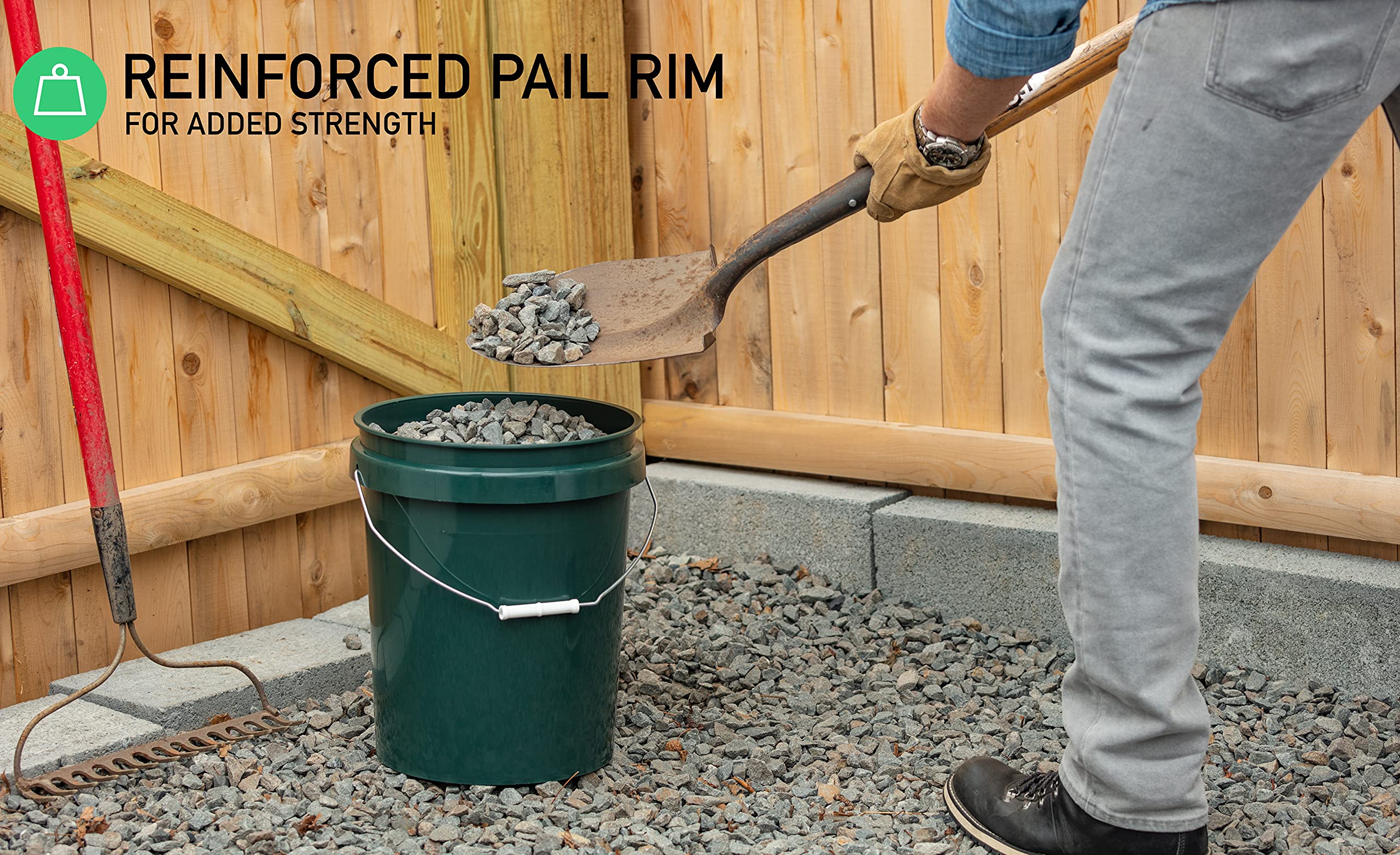 [3 Pack] 5 Gallon Bucket, Heavy Duty Plastic Bucket