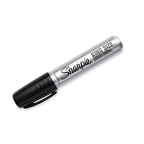 SHARPIE King Size Permanent Markers, Large Chisel Tip, Great For Poster Boards, Black, 12 Count