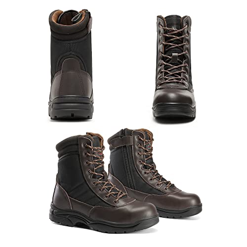 [1 Pair] Safety Industrial & Construction Steel Toe Work Boots, Slip Resistant ASTM F2413-18