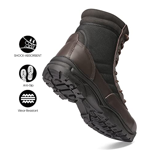 [1 Pair] Safety Industrial & Construction Steel Toe Work Boots, Slip Resistant ASTM F2413-18