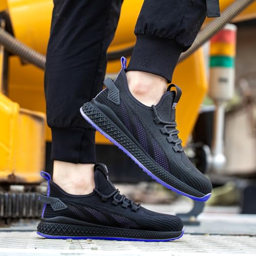 [1 Pair] Safety Shoes with Composite Toe Cap, Puncture Proof, Lightweight Work Shoes