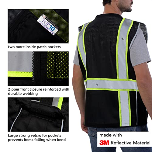 [1 PC] Safety Vest Reflective Yellow Mesh, ANSI Class 2 Heavy Duty