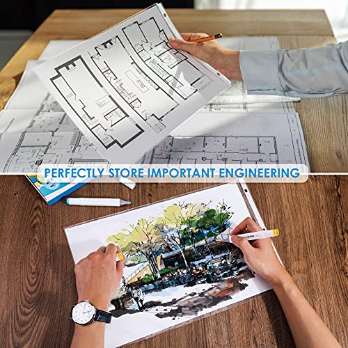 [30,50 & 100 Pack] Sheet Protectors 11 x 17 inch, Ledger Size, 3 Ring Binder