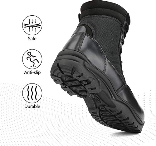 [1 Pair] Safety Industrial & Construction Steel Toe Work Boots, Slip Resistant ASTM F2413-18