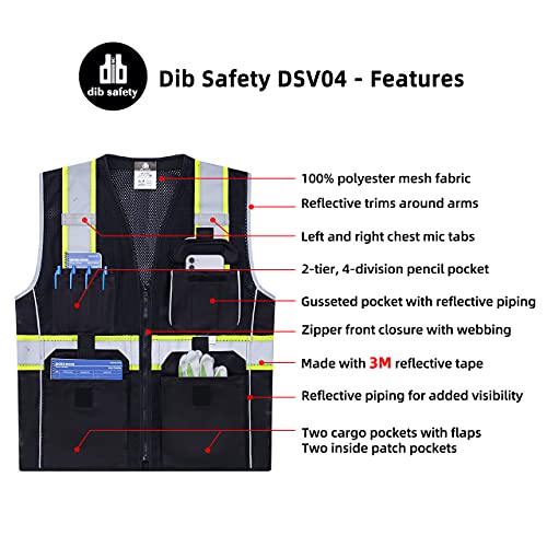 [1 PC] Safety Vest Reflective Yellow Mesh, ANSI Class 2 Heavy Duty