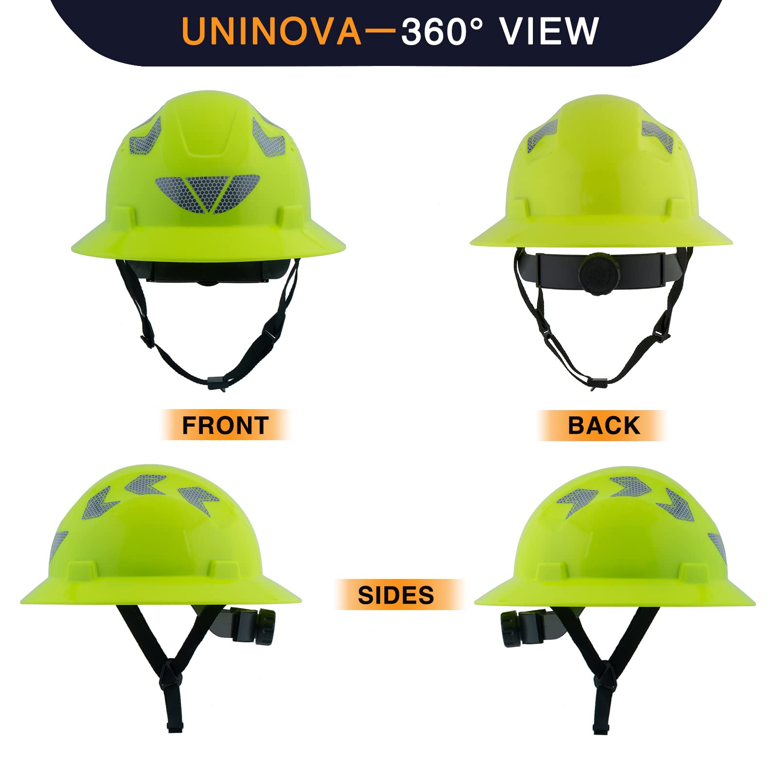 [1 PC] Full Brim Hard Hat, Electrical Class E,ANSI Z89.1 Approved OSHA Safety Helmet
