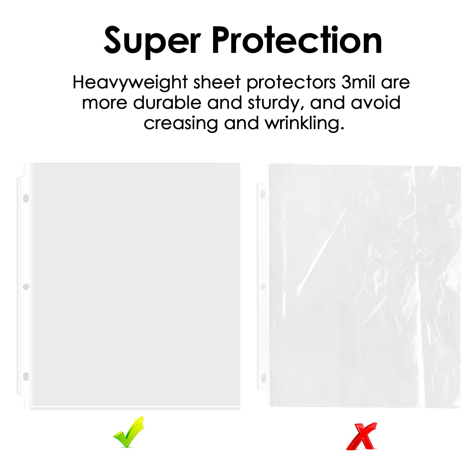 [30,50 & 100 Pack] Sheet Protectors 11 x 17 inch, Ledger Size, 3 Ring Binder