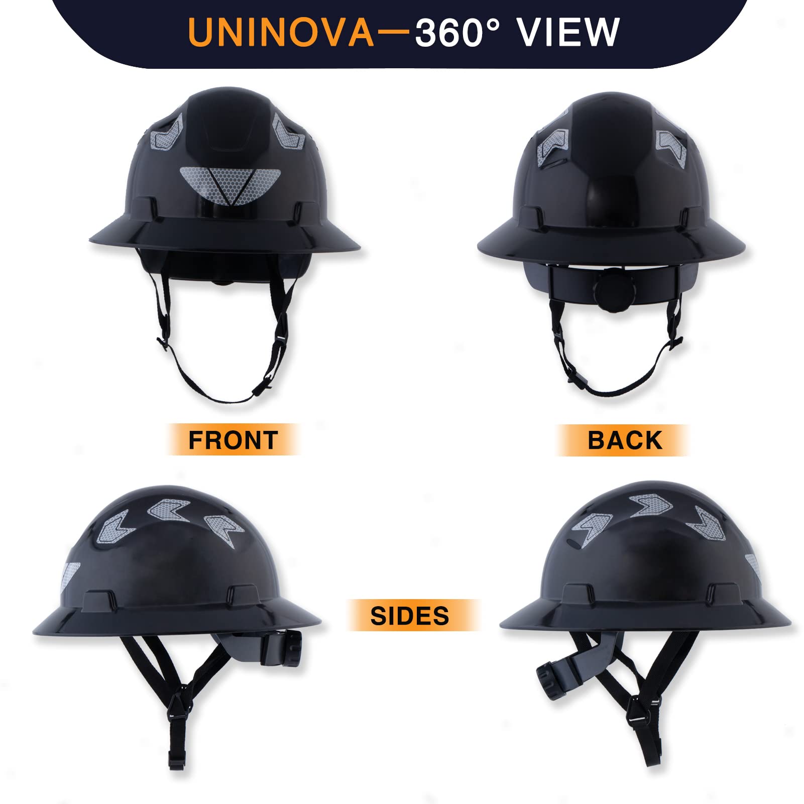 [1 PC] Full Brim Hard Hat, Electrical Class E,ANSI Z89.1 Approved OSHA Safety Helmet