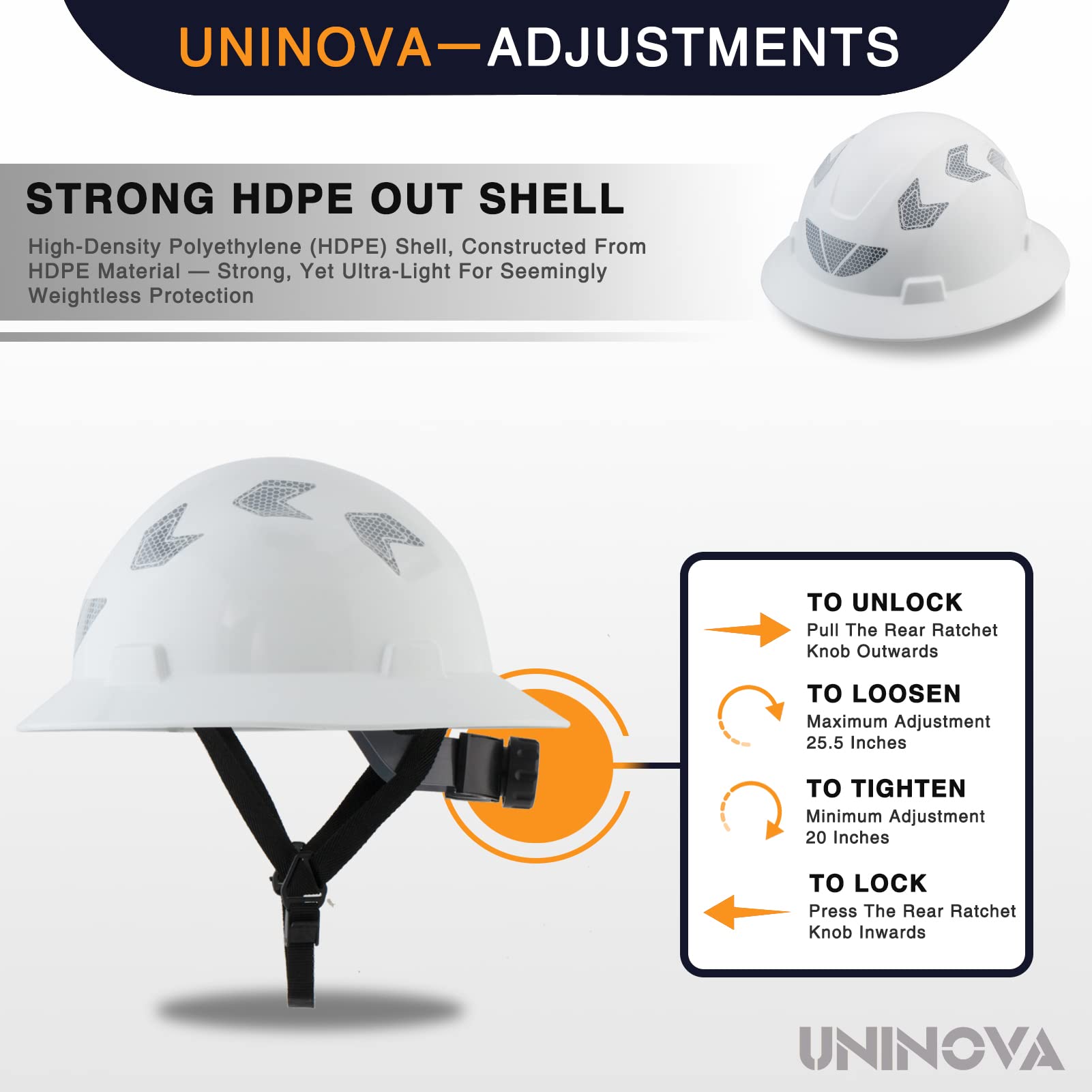 [1 PC] Full Brim Hard Hat, Electrical Class E,ANSI Z89.1 Approved OSHA Safety Helmet