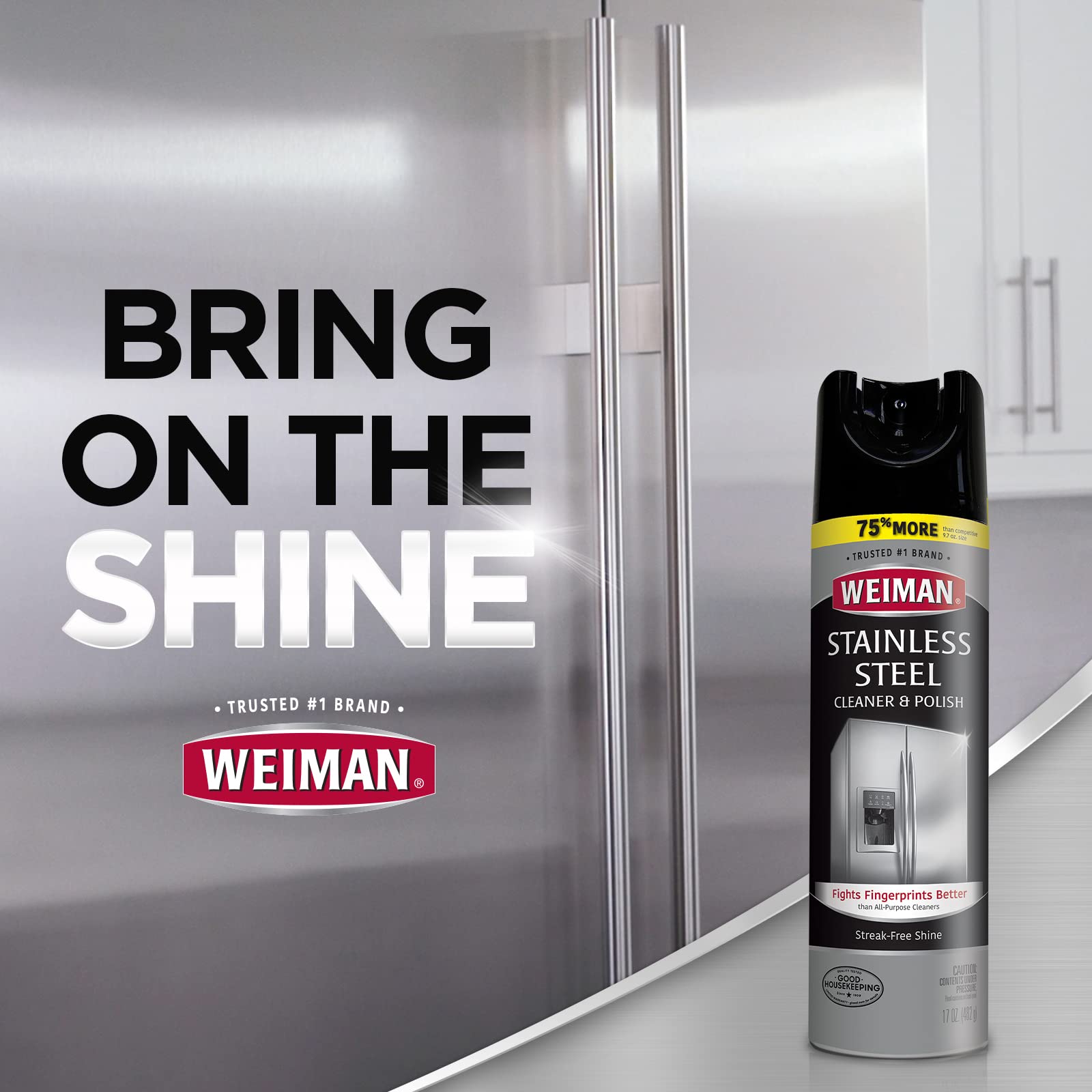 Weiman Stainless Steel Cleaner & Polish Streak-Free Shine 2 Pack