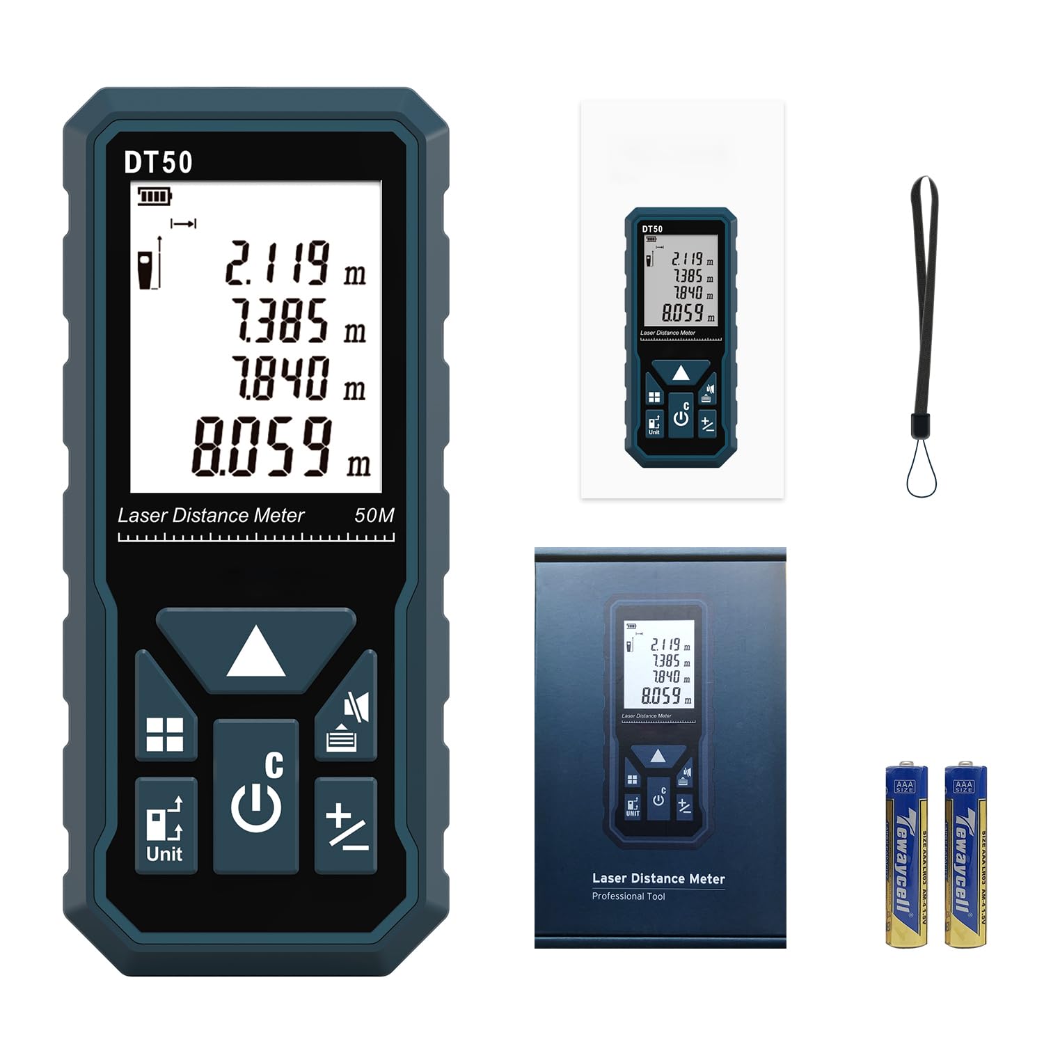 Laser Measure 165ft DT50 Laser Distance Meter 50M