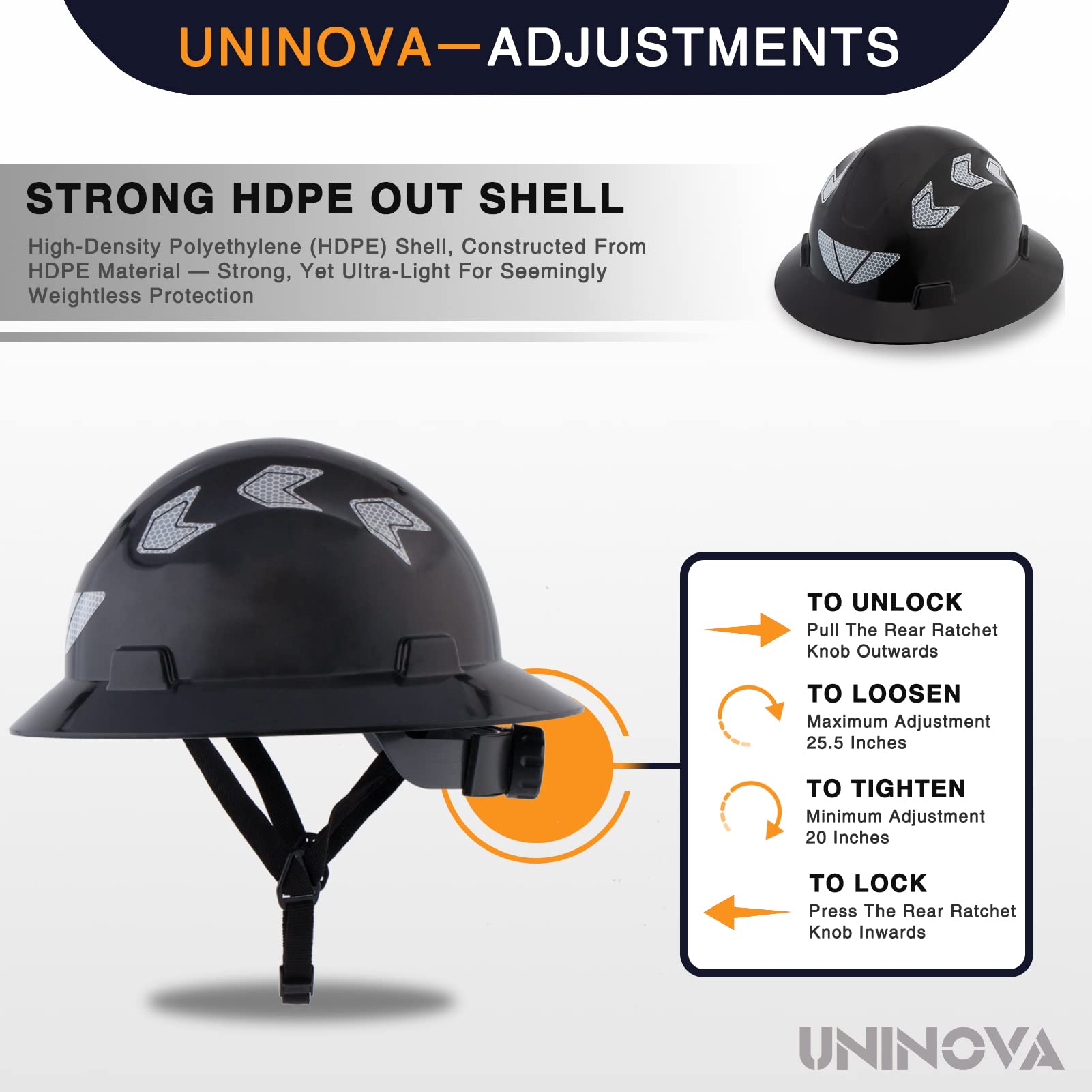 [1 PC] Full Brim Hard Hat, Electrical Class E,ANSI Z89.1 Approved OSHA Safety Helmet