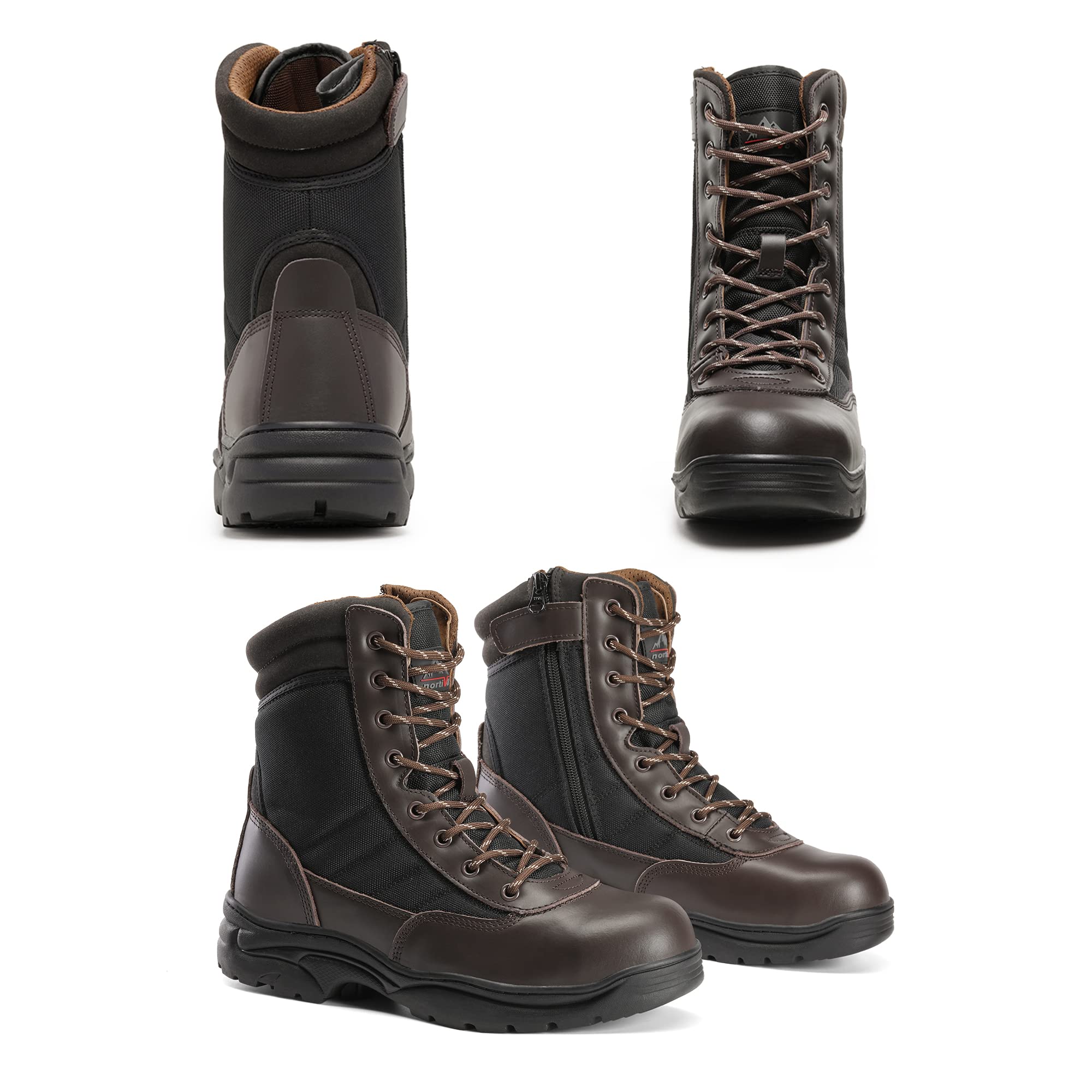 [1 Pair] Safety Industrial & Construction Steel Toe Work Boots, Slip Resistant ASTM F2413-18