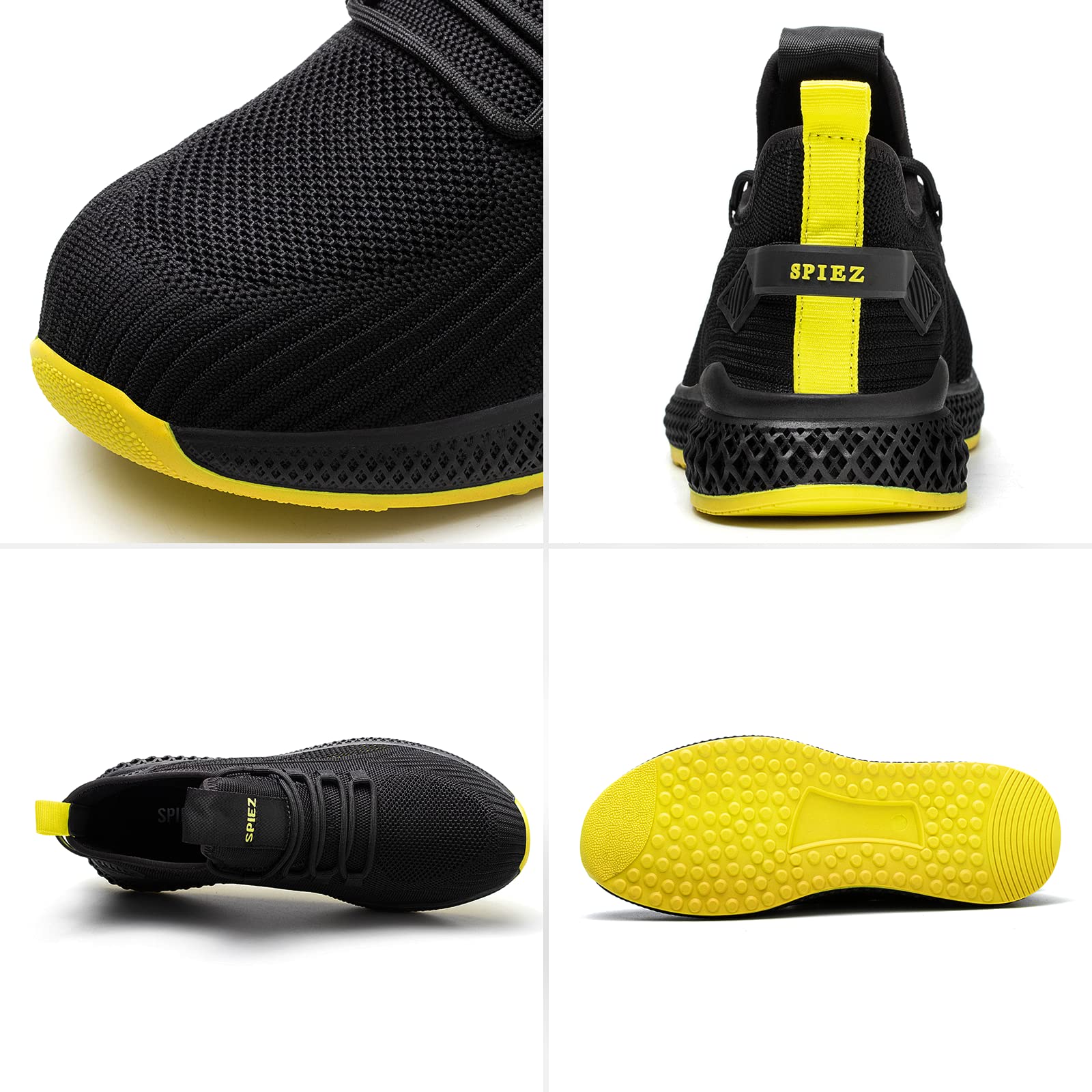 [1 Pair] Safety Shoes with Composite Toe Cap, Puncture Proof, Lightweight Work Shoes