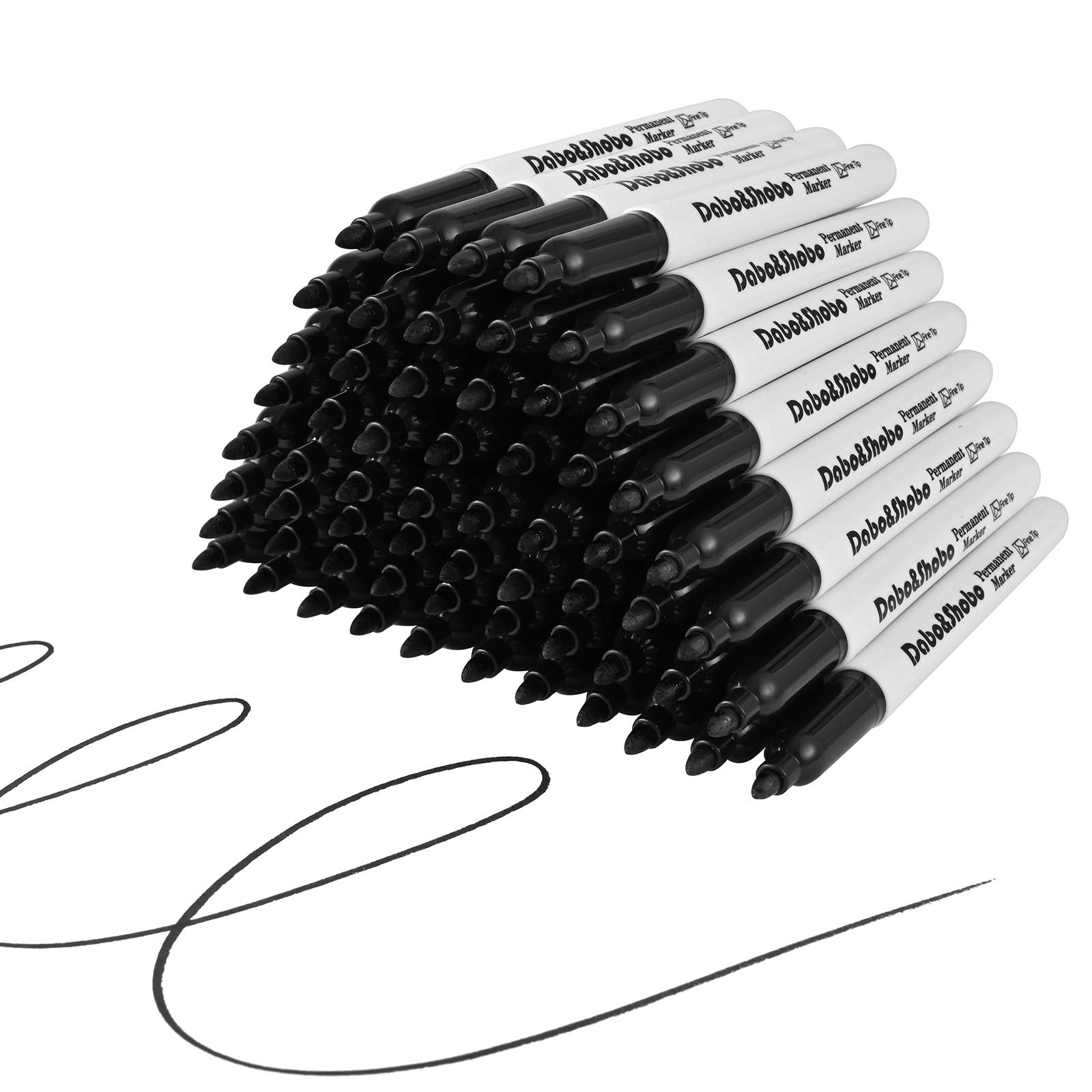 60 Pack Black Permanent Markers
