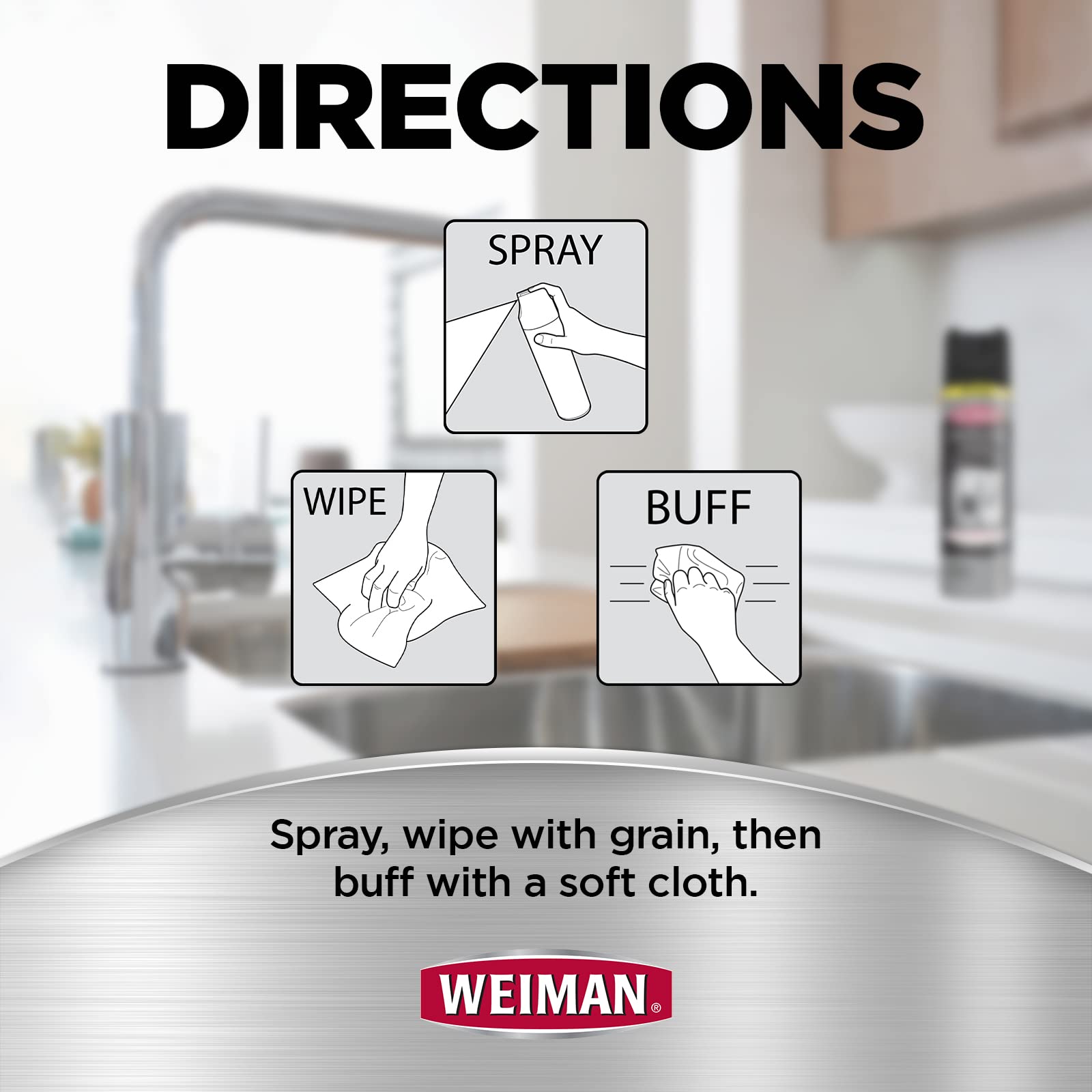Weiman Stainless Steel Cleaner & Polish Streak-Free Shine 2 Pack