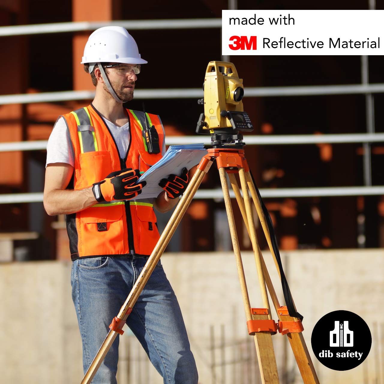 [1 PC] Safety Vest Reflective Yellow Mesh, ANSI Class 2 Heavy Duty